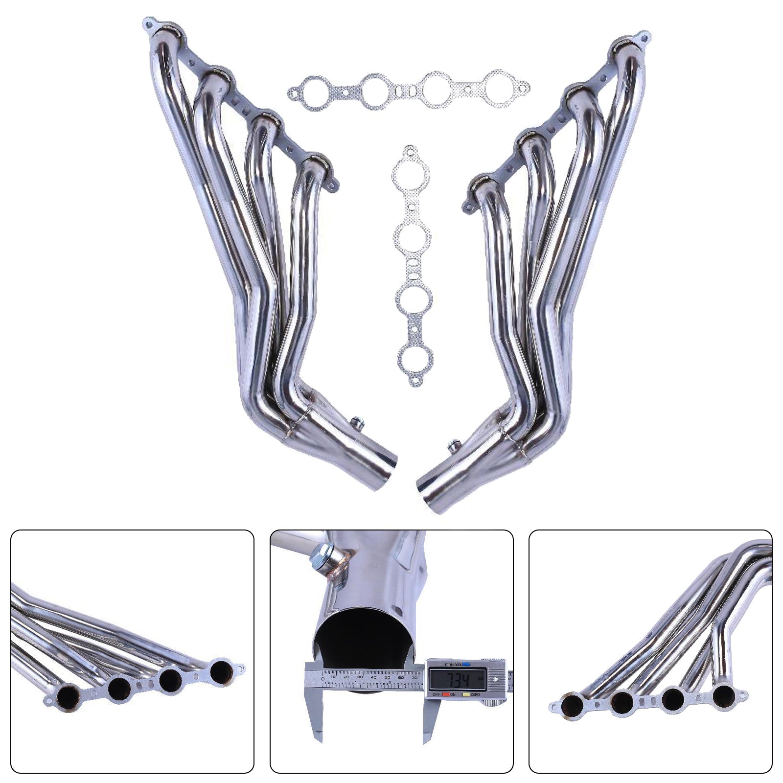 LS2 LS3 Exhaust Manifold Header Fit Chevy C10 LS LS1 LS6 Long Tube 1-7/8