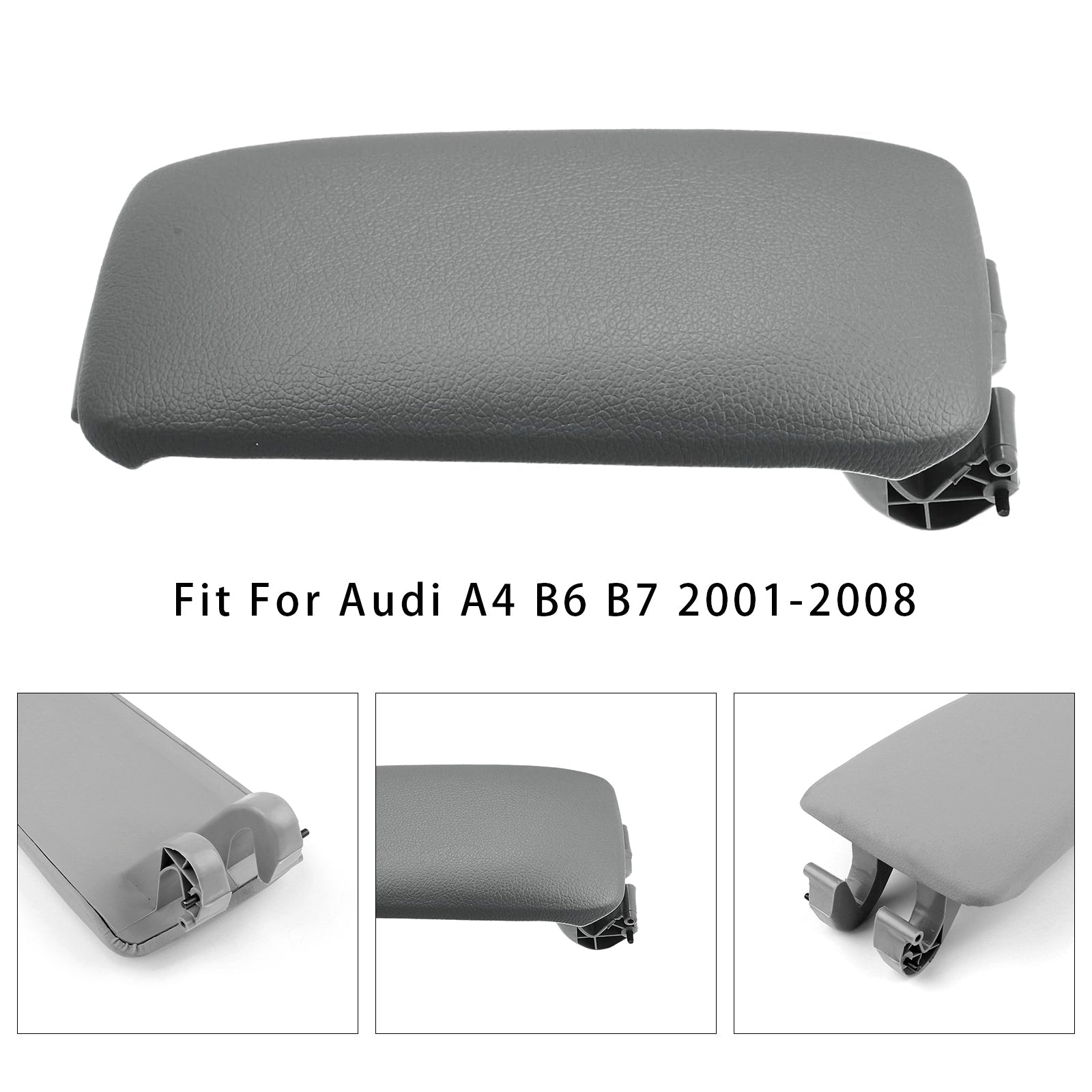 2001-2008 Audi A4 B6 B7 Gray Leather Armrest Centre Console Lid 8E0864245E