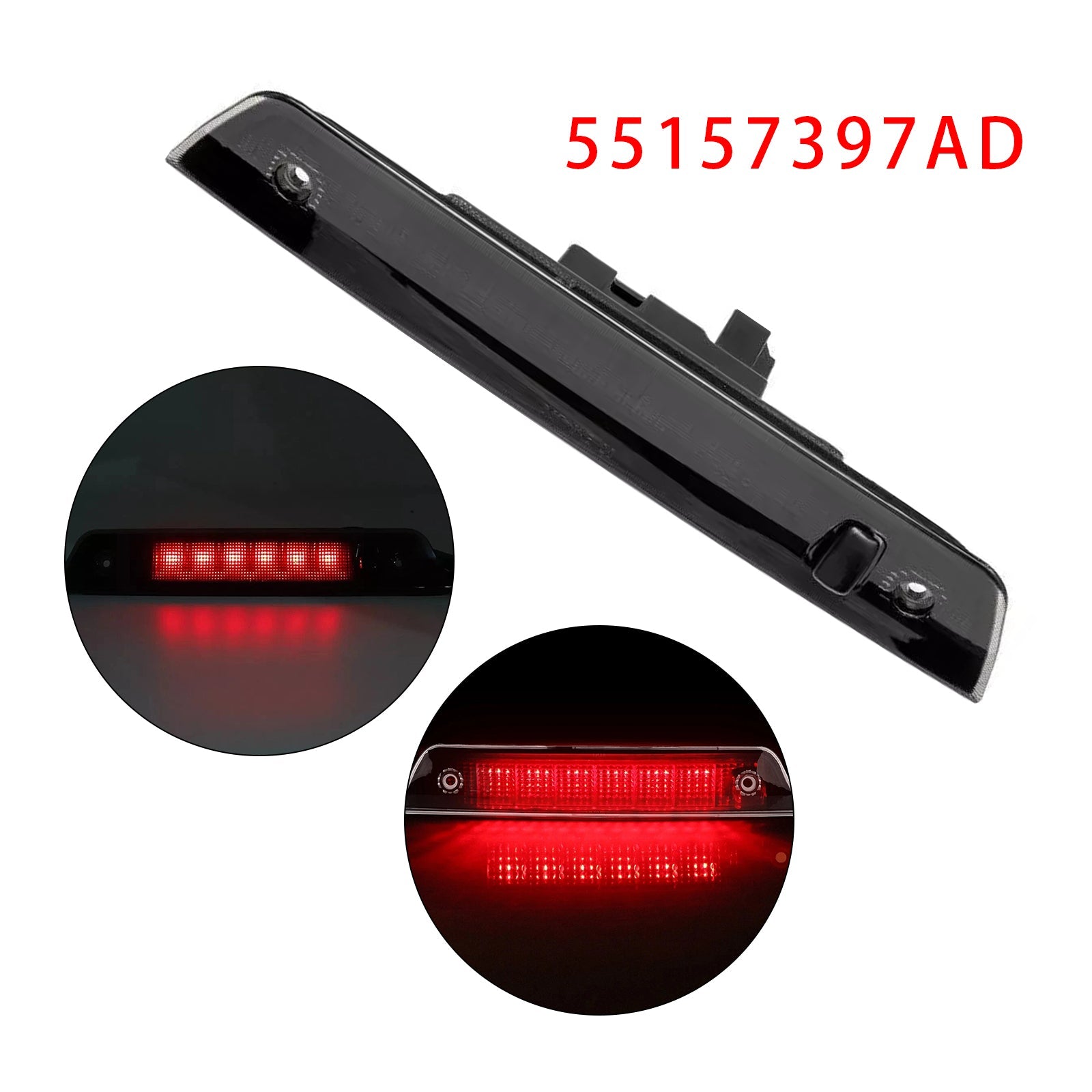 2005-2010 Jeep Grand Cherokee LED Third 3rd Brake Light 55157397AD Black