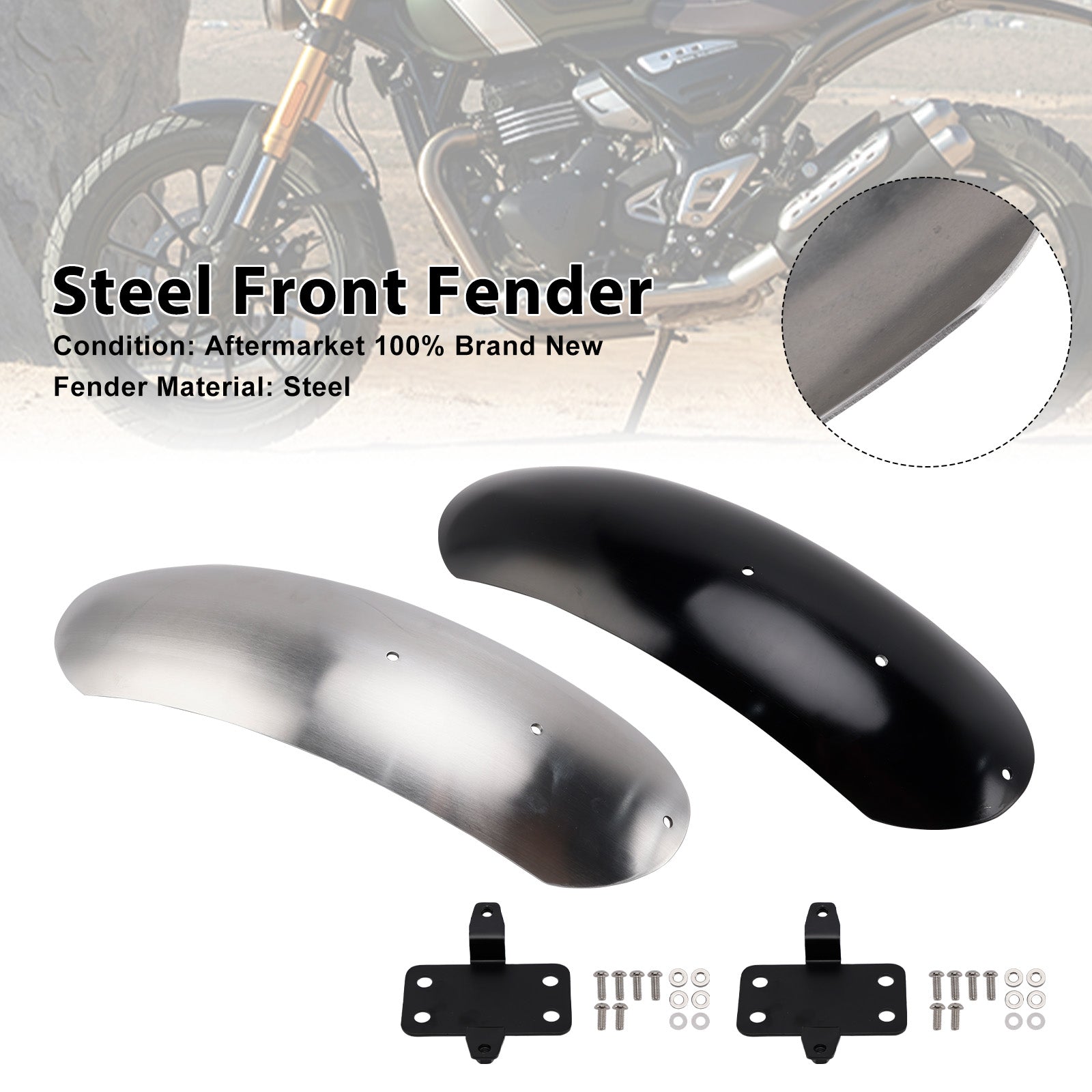 2023-2025 Scrambler 400X Steel Front Fender Mudguard