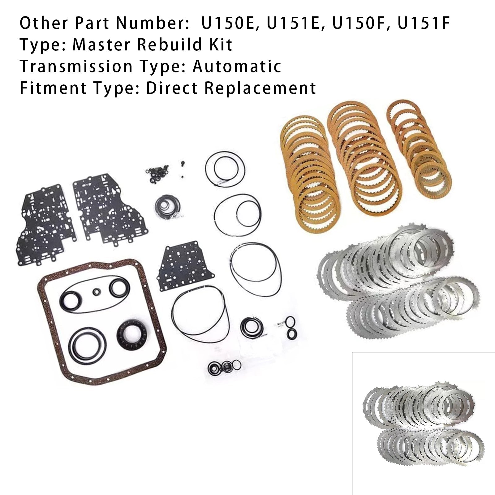 TOYOTA AVENSIS CAMRY U150E U151E U150F U151F Auto Transmission Master Rebuild Kit Clutch Discs Gasket