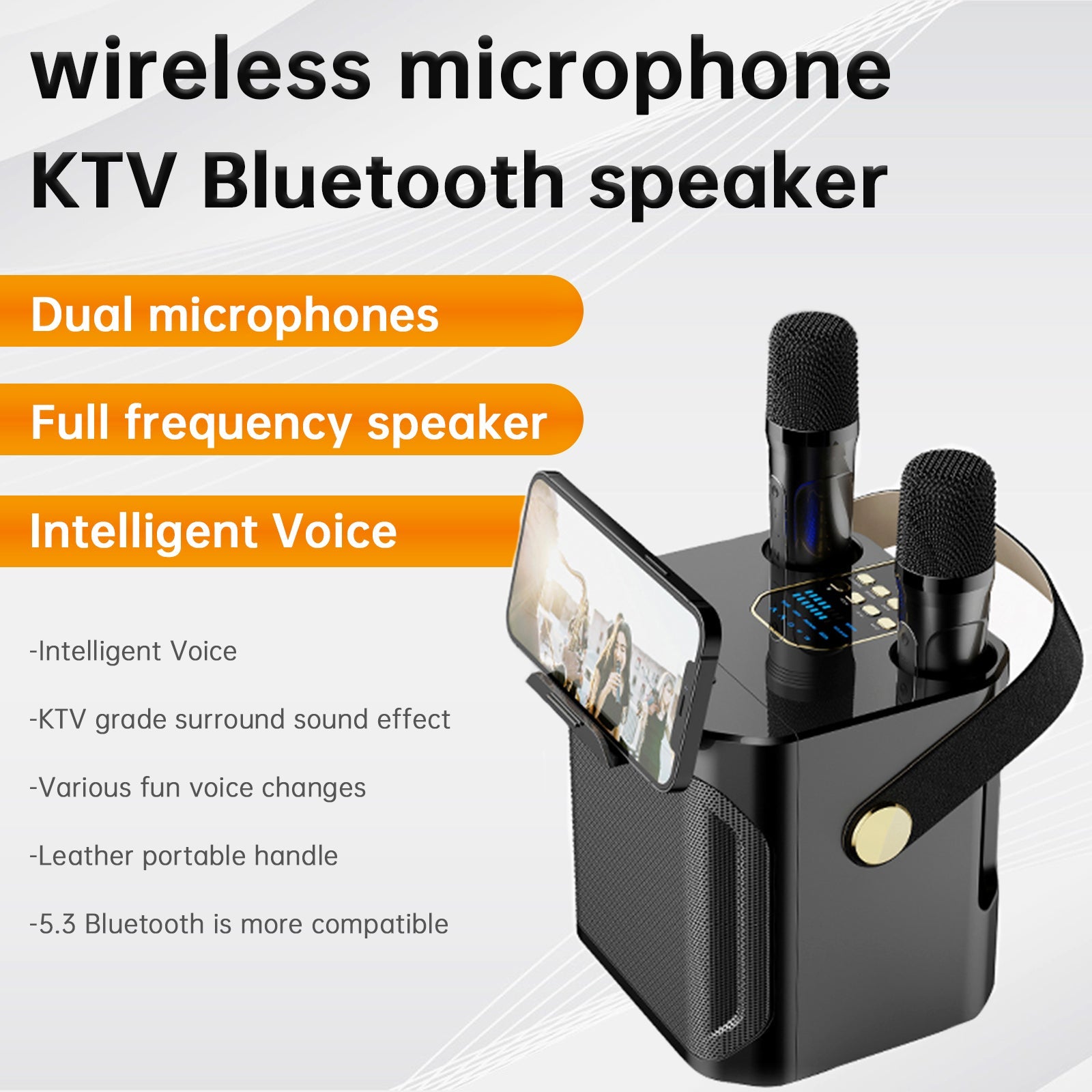Wireless Bluetooth Speaker Dual Microphone Karaoke Home Portable Karaoke Speaker