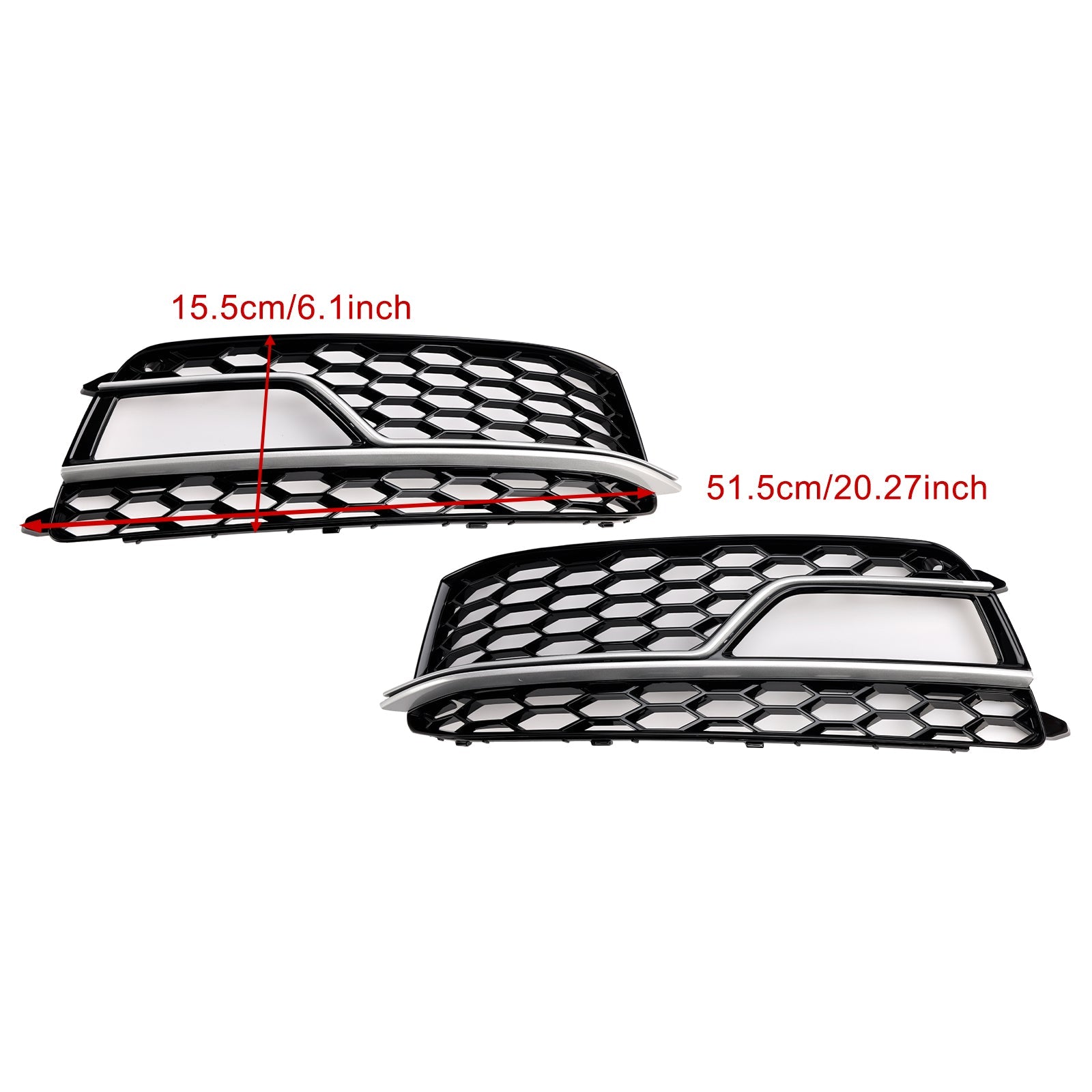 2013-2016 AUDI A5 S-Line S5 2PCS Front Fog Lamp Black Grill Grille