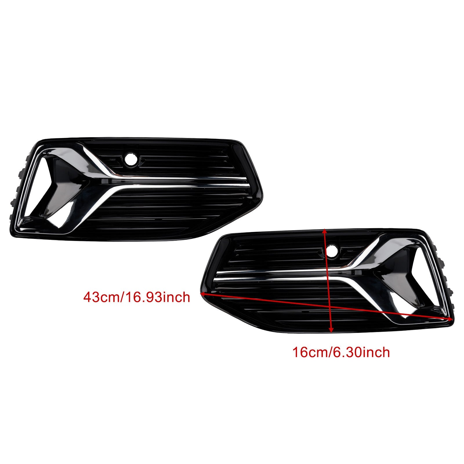 2019-2023 Audi A6 C8 2PCS Front Bumper Fog Light Cover Grille Grill 4K0807647