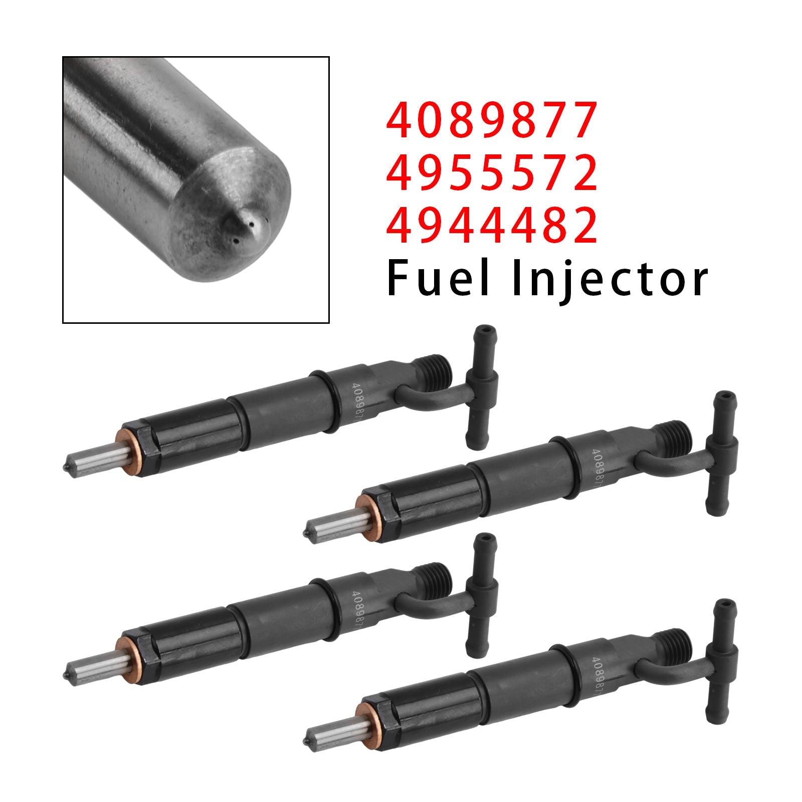4Pcs Fuel Injector For Cummins B3.3 QSB3.3 Engine 4089877 4955572 4944482