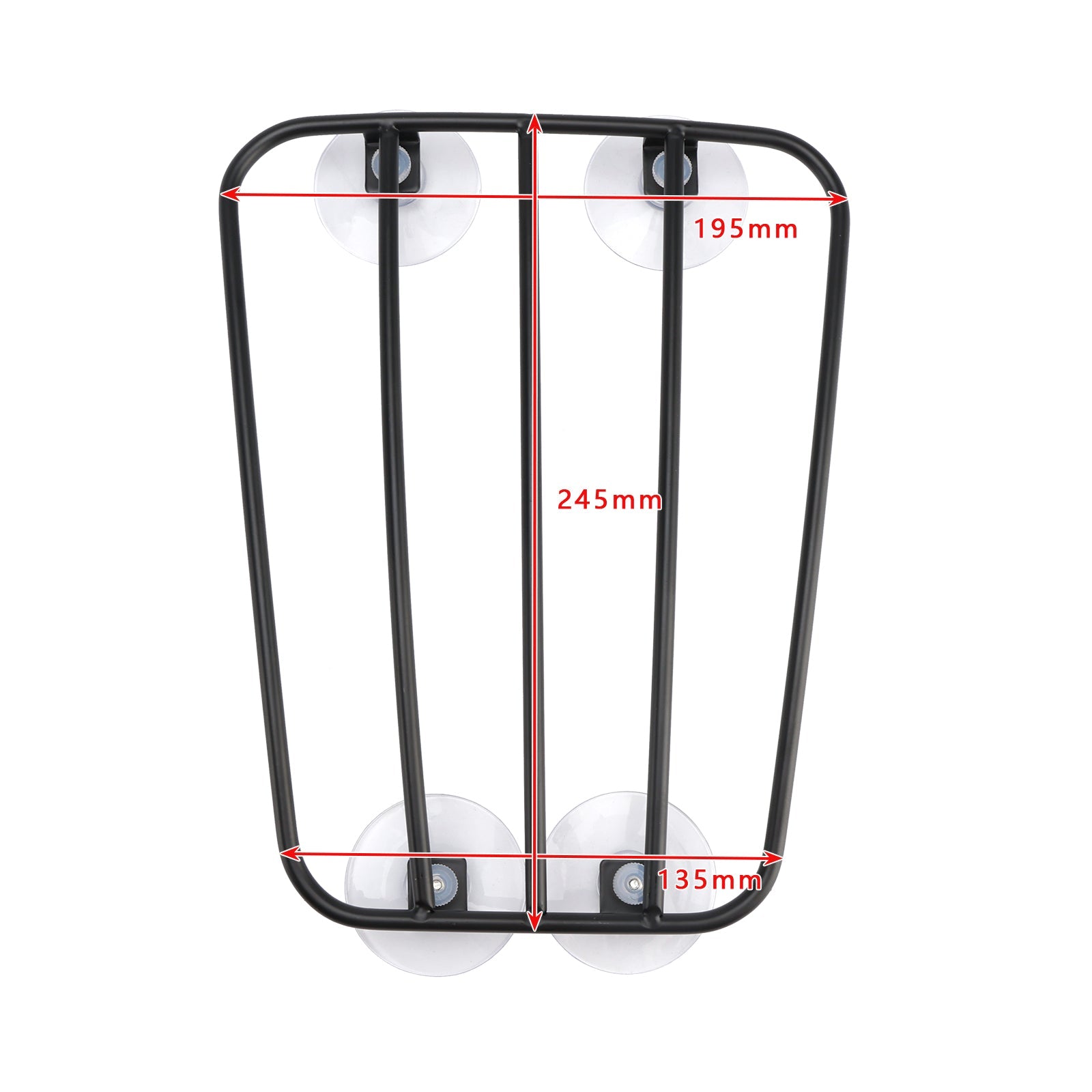 Classic Style Motorcycle Black Universal Parcel Tank Rack Carrier w/Suction Cups