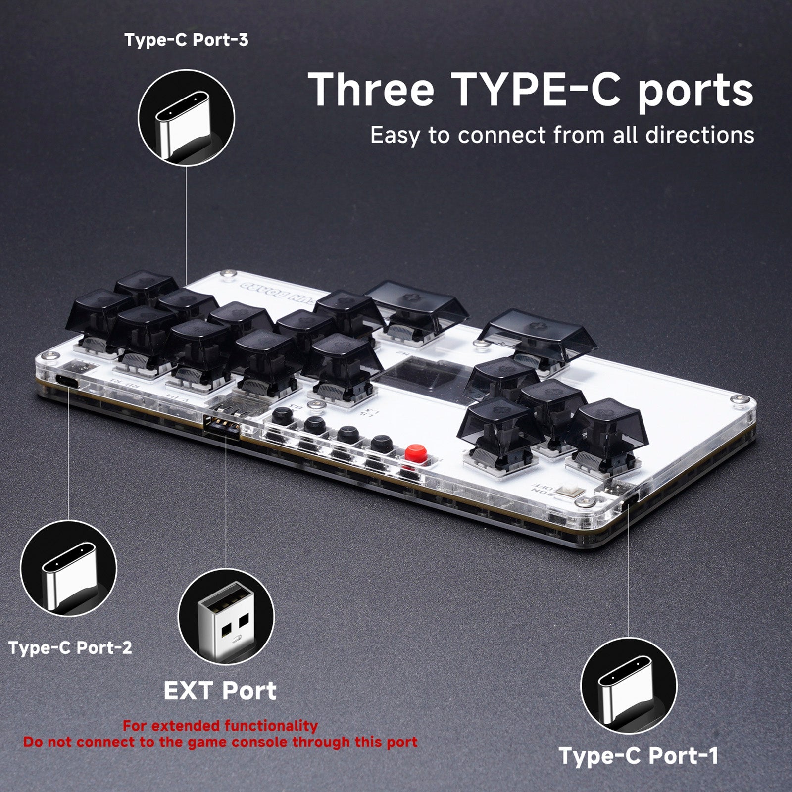 MustFun Hitbox Mini Stickless Controller Suitable For PC/PS3/PS4/Switch And Other Gaming Devices