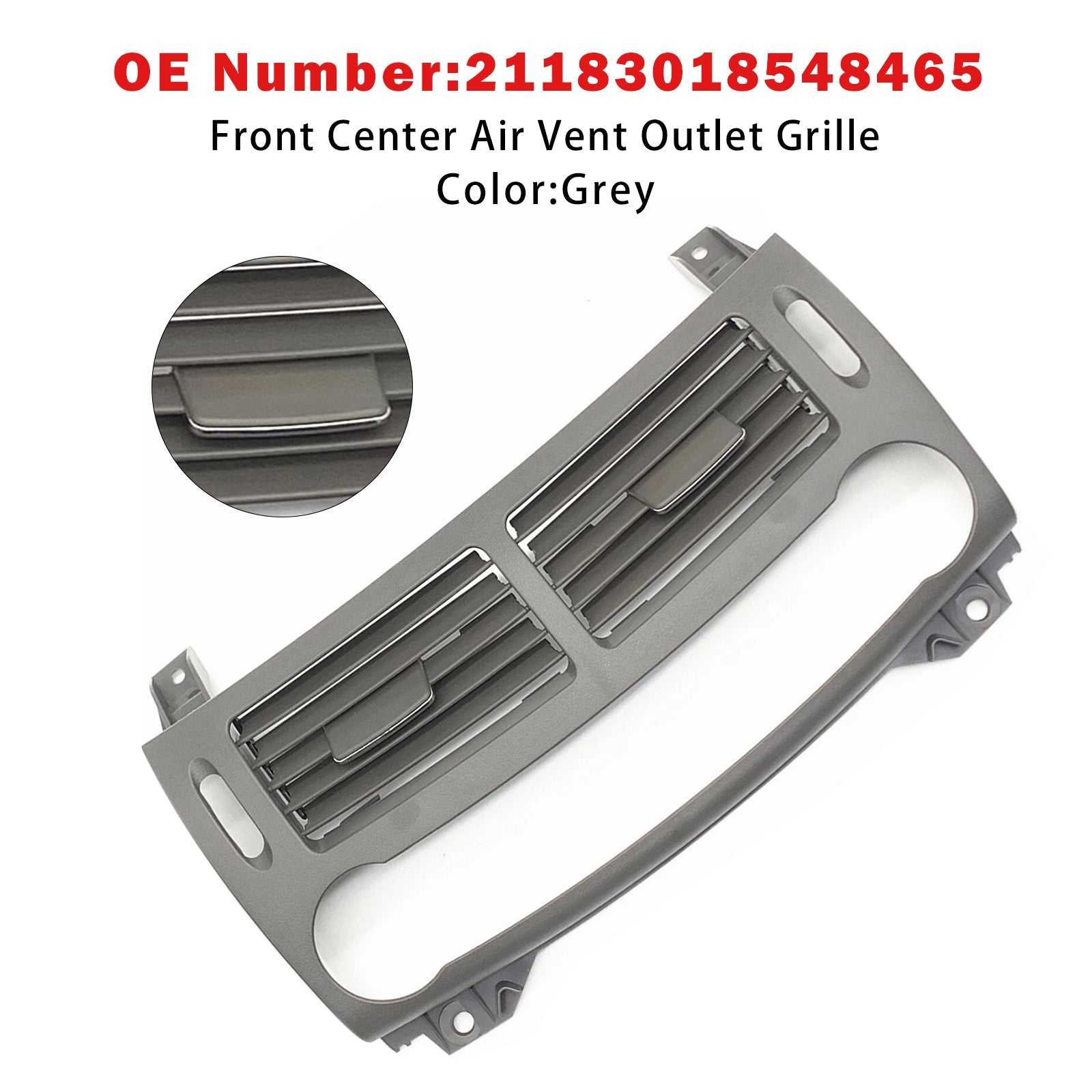 Front Center Air Vent Outlet Grille Grey For Benz E Class W211 2003-2008