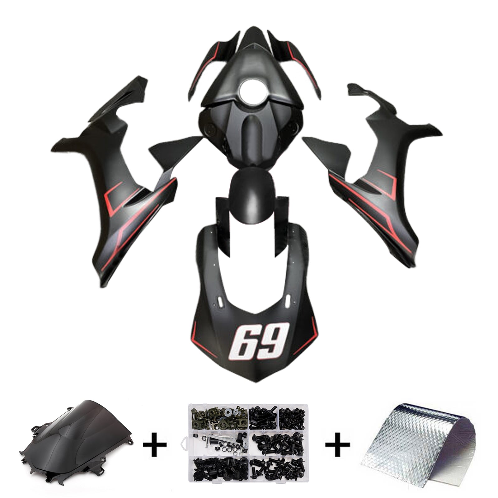 Injection Fairing Kit Bodywork Plastic ABS For Yamaha YZFR1 YZF-R1 2015-2019