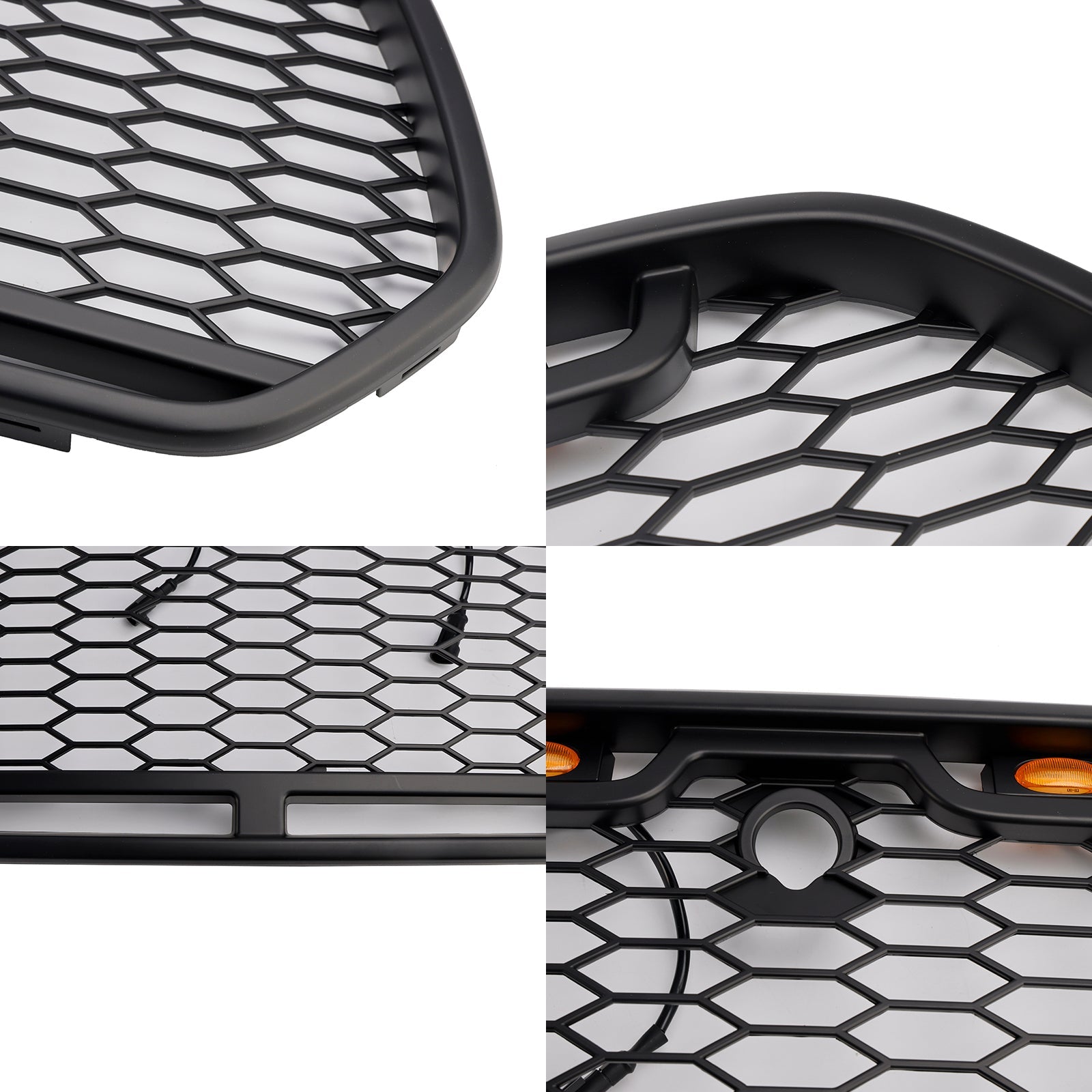 2015-2018 Ford Transit MK8 Raptor w/LED Matt Black Front Bumper Grill Grille