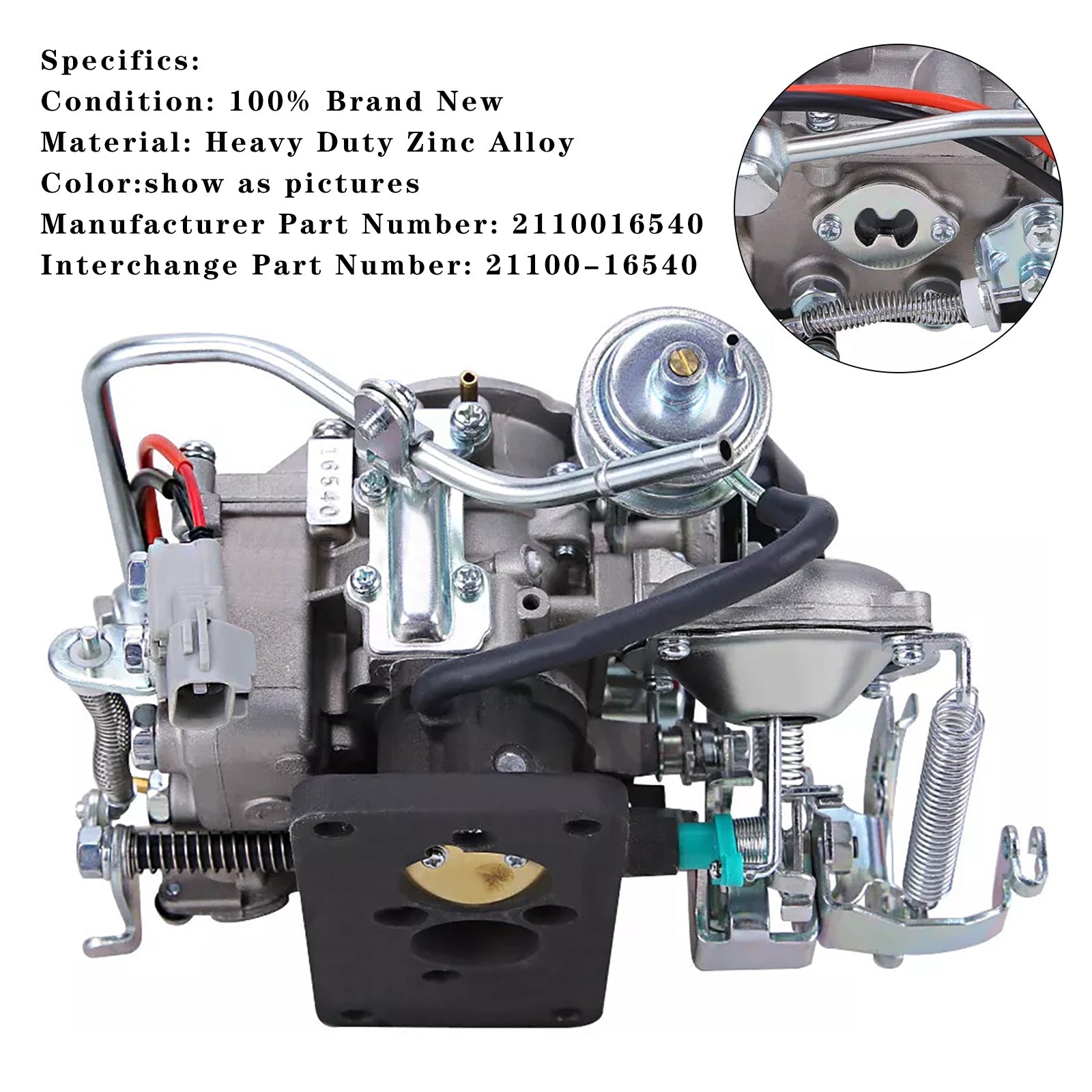 Carburetor 21100-16540 For Toyota 4AF Corolla 1.6L 2 Barrel Carb L4