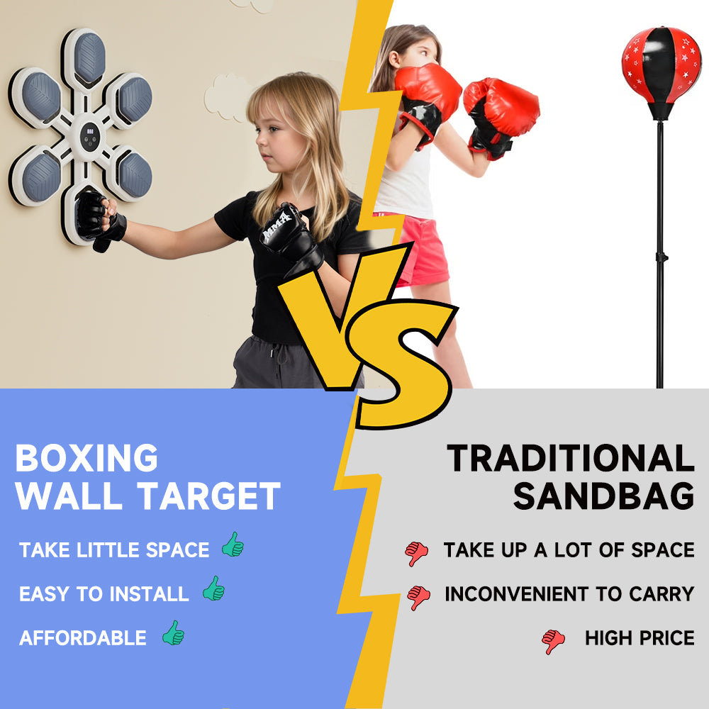 Boxing Workout Equipment Target for Home Music Boxing Machine Gym 9 Modes & 9 Speeds Boxing Wall Mount Machine for Adults Teens Office Smart Bluetooth Punching Trainer with Gloves