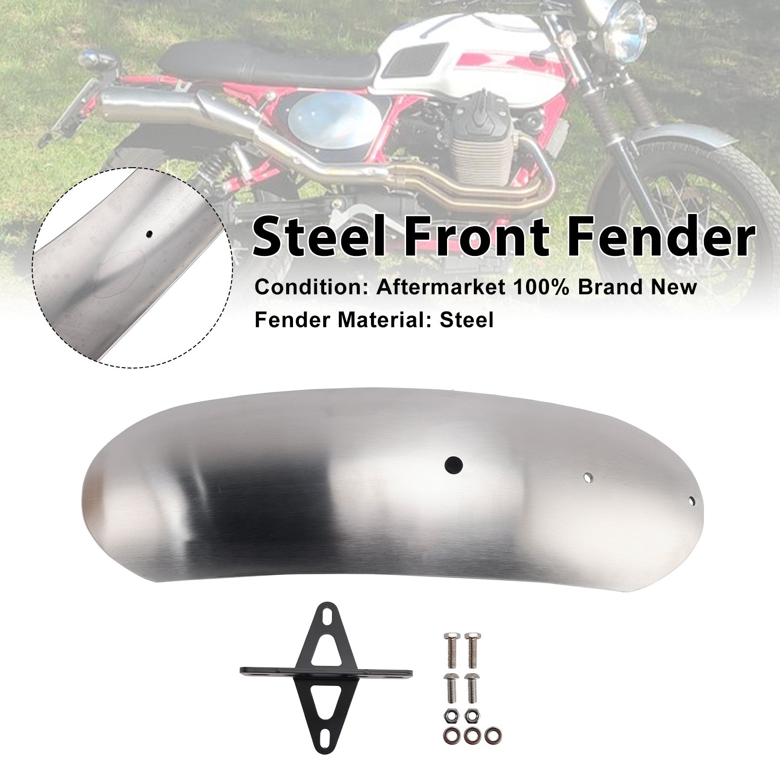Steel Front Fender Fit For MOTO GUZZI V7 II Stone Classic Special 10-16
