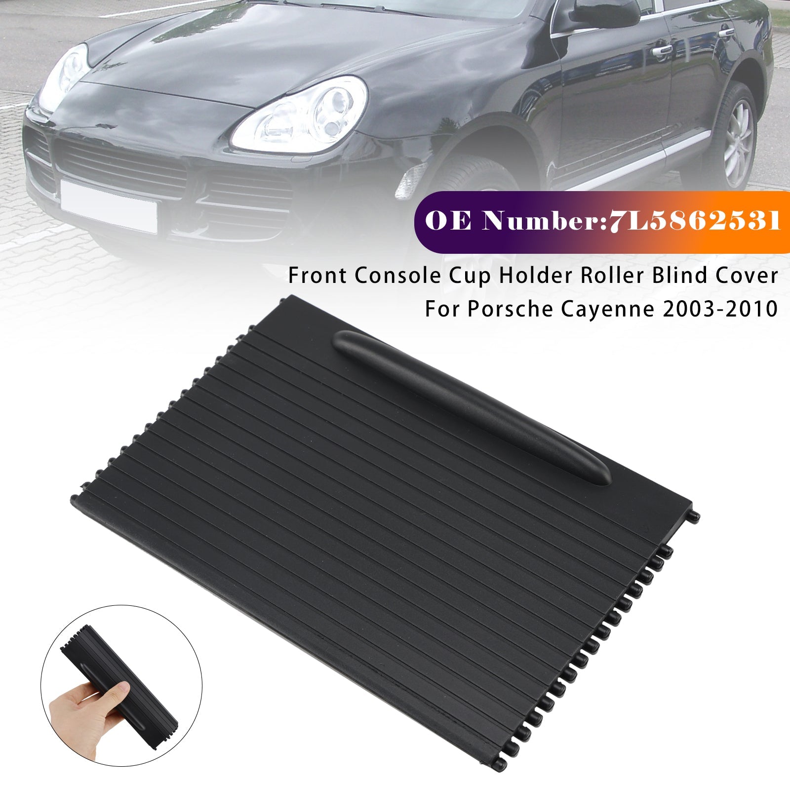 Console Cup Holder Roller Blind Cover 7L5862531 For Porsche Cayenne 2003-2010