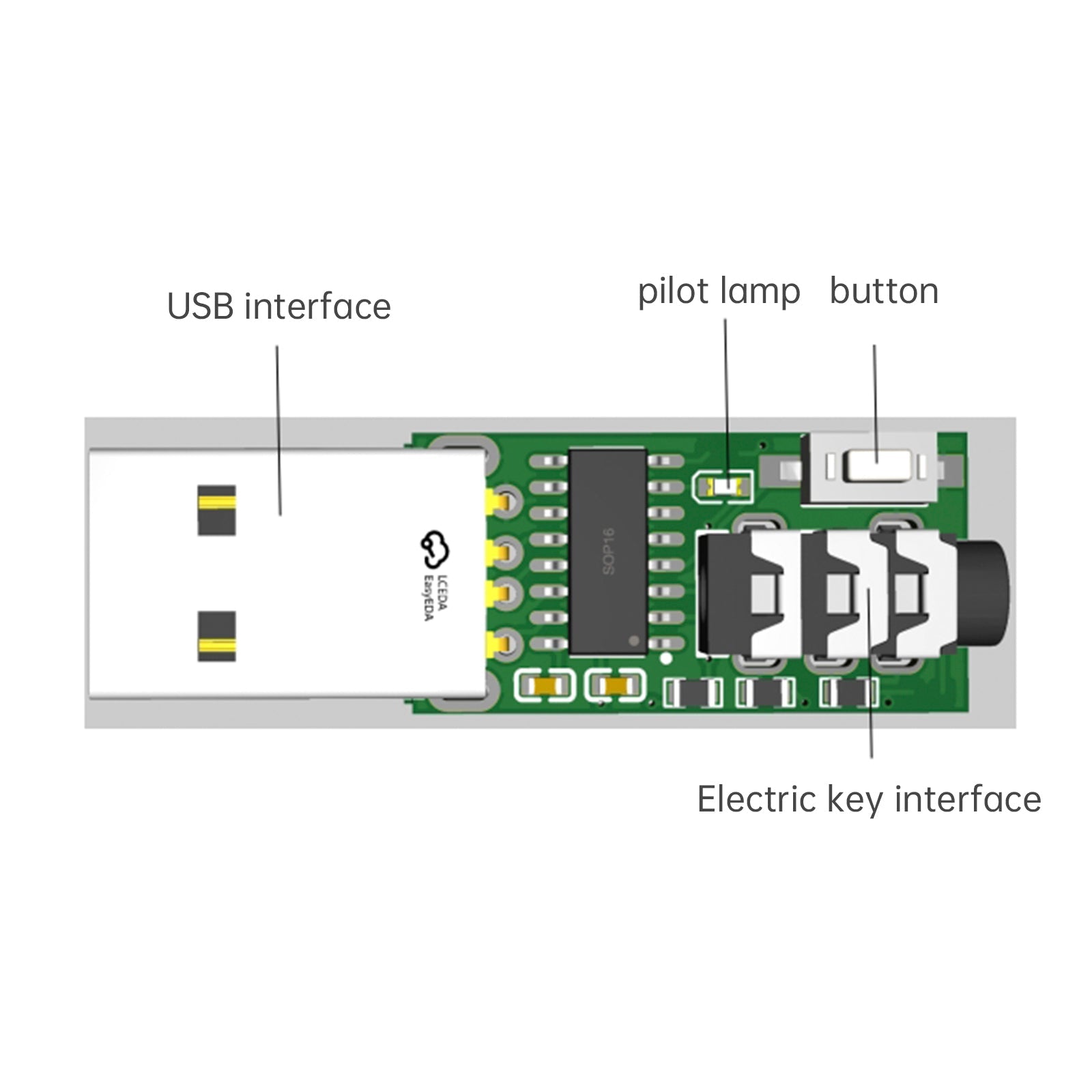 USB Interface Multifunctional CW Trainer Vband MCode Trainer Key Connection