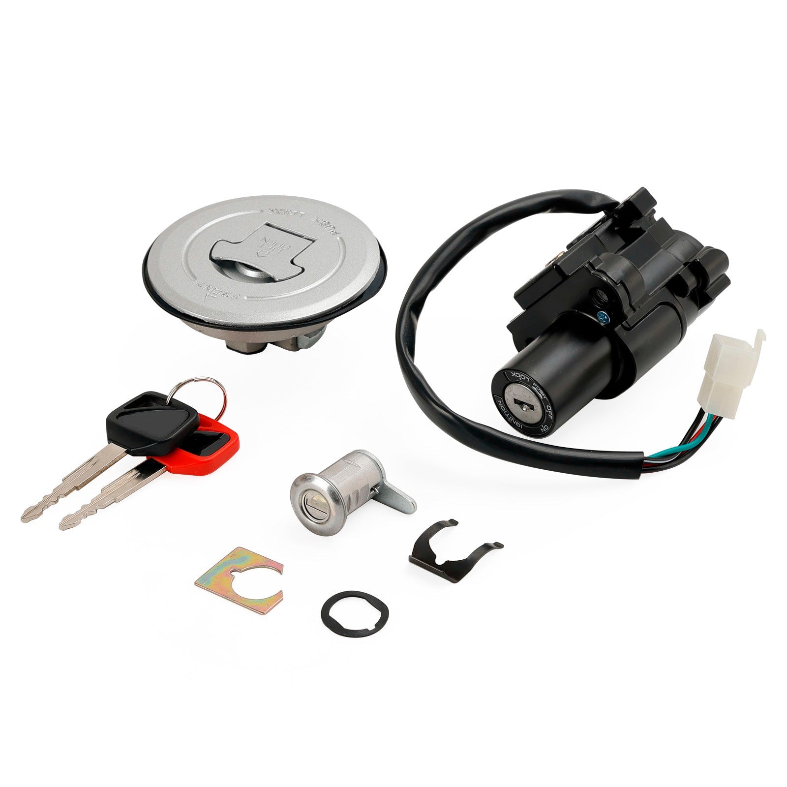 Juego de bloqueo de asiento con tapa de tanque de combustible, interruptor de encendido, para Honda CB250F Hornet S 600 00-07