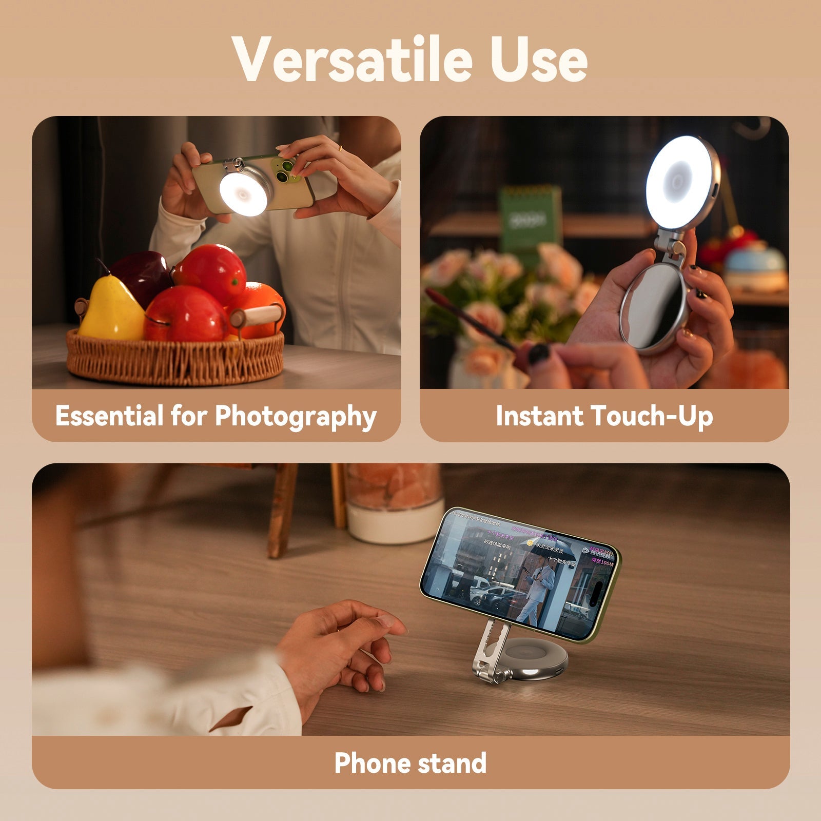 Mobile Phone Magnetic Beauty Fill Light Portable Rotating Stretch Pocket Light