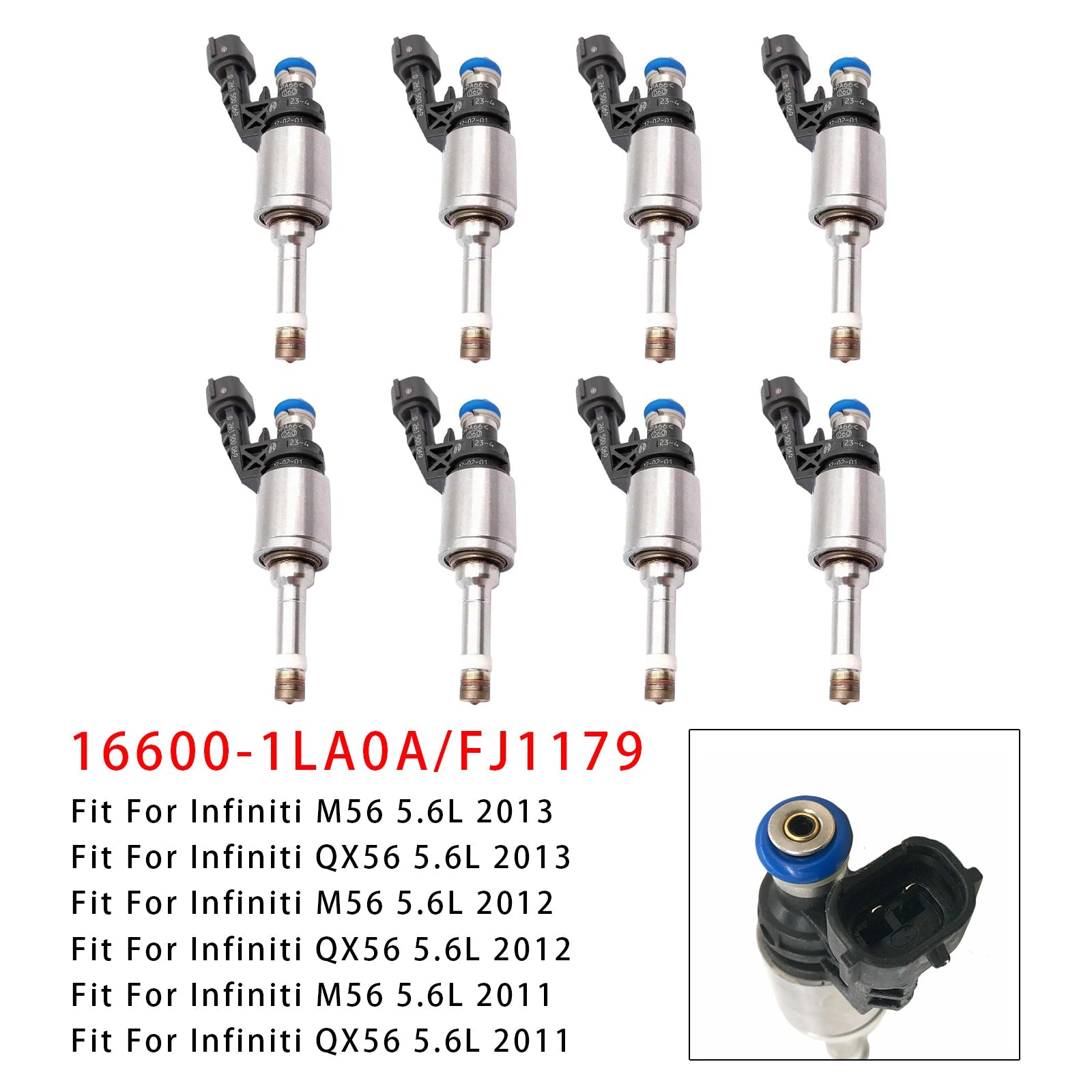 8Pcs Fuel Injector For Infiniti M56 QX56 Q70 5.6L 16600-1LA0A FJ1179