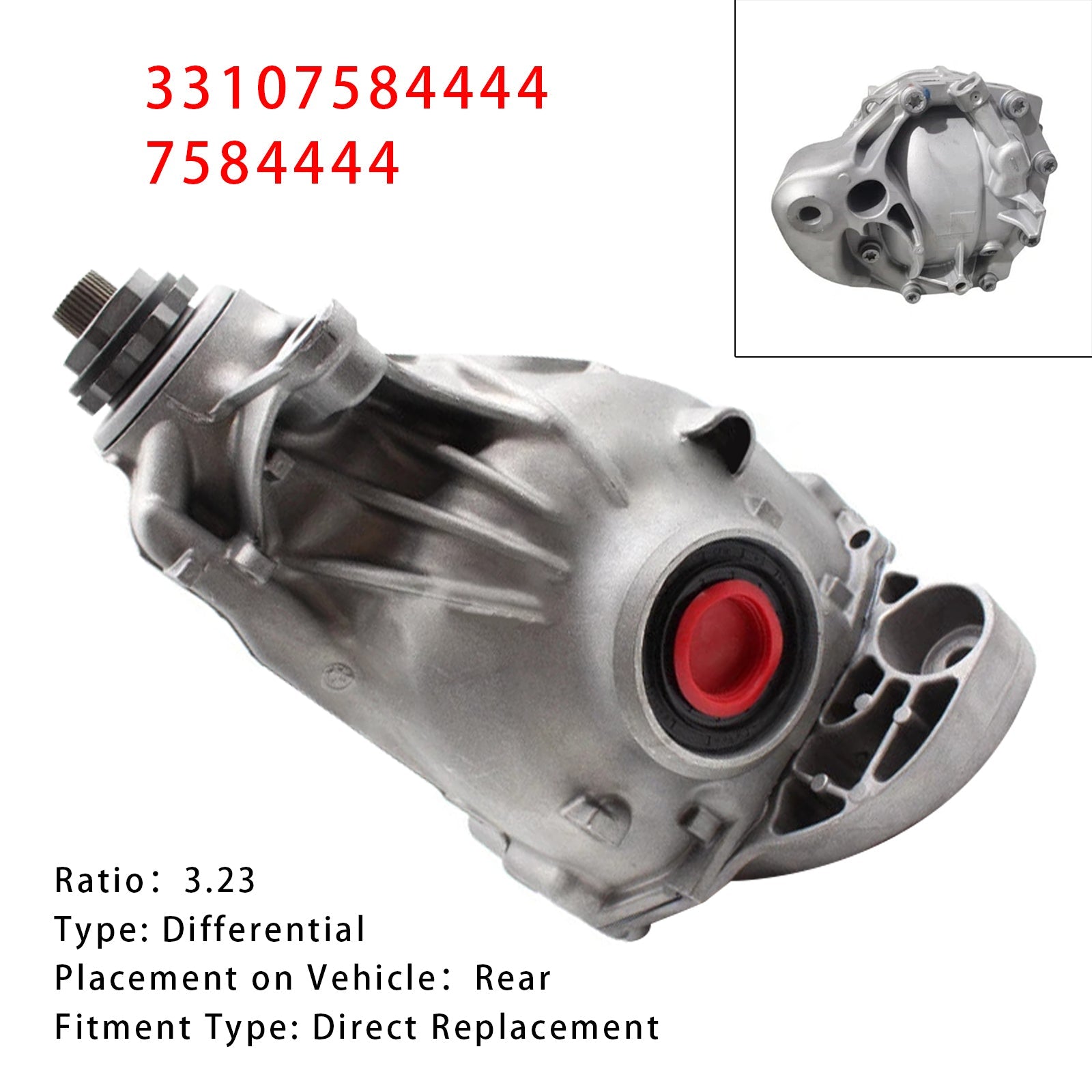 2014-2016 BMW 535I gasoline RWD MT Rear Differential 3.23 Ratio 33107584444