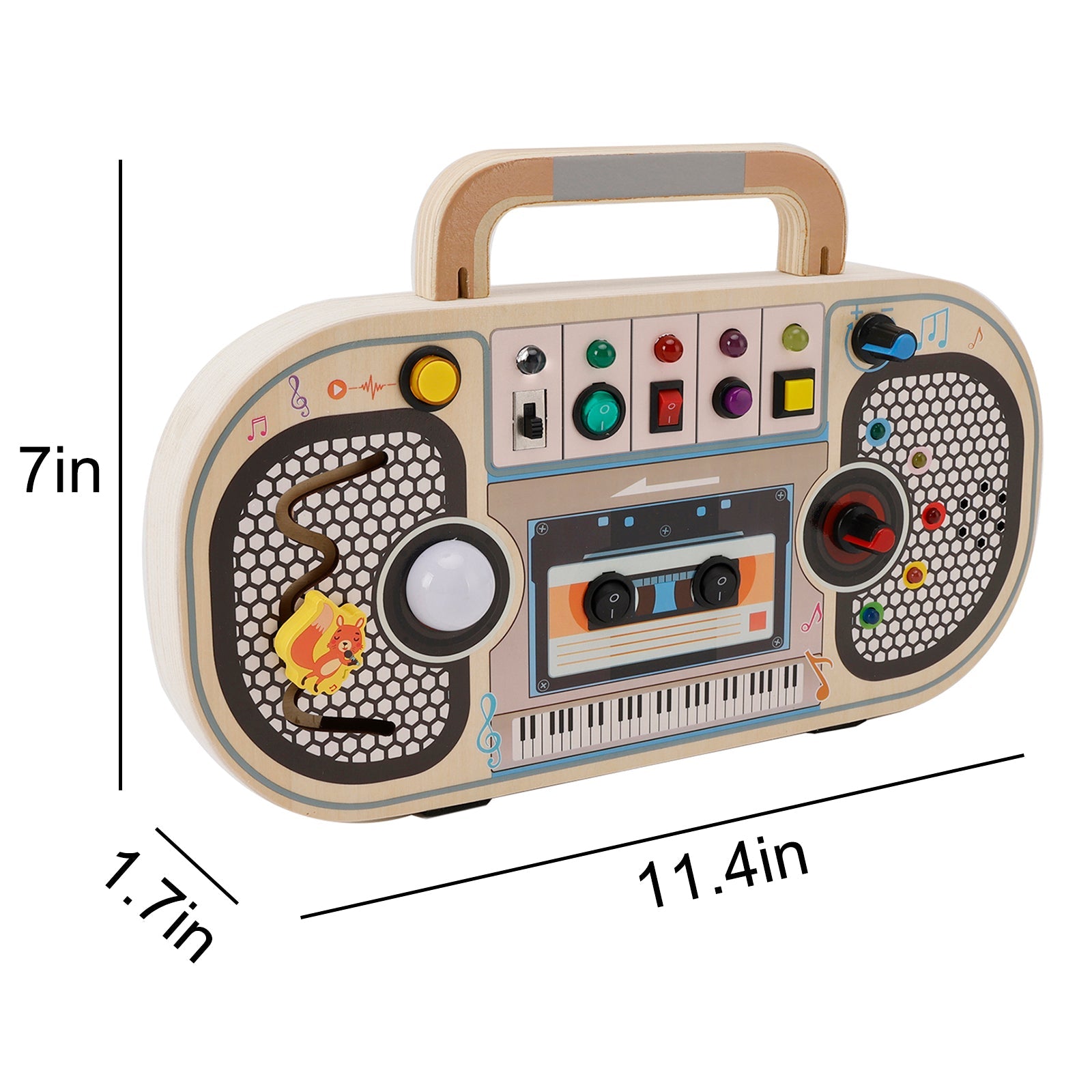 Busy Board LED Sensory Light Switch 5 Musical Toggle Switch Kid Montessori Toy