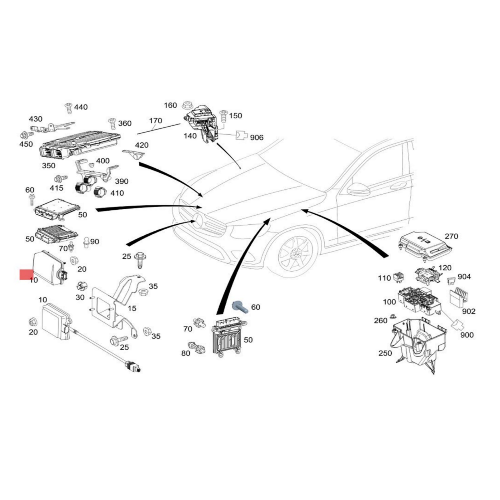 Front Radar Sensor ACC Distance Sensor For C-CLASS S205 A2059005918 A2059009910
