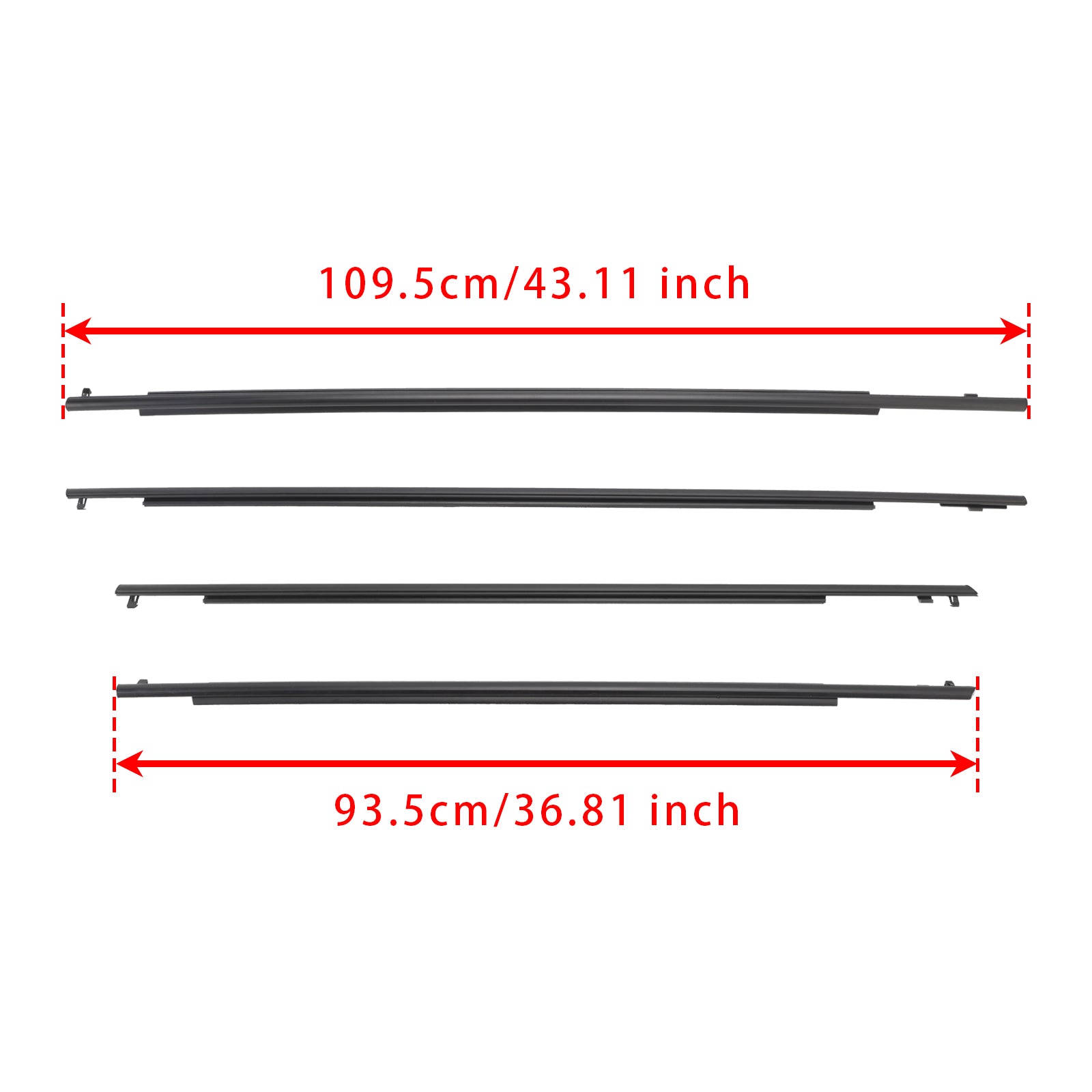 2010-2015 Toyota Prius 4PCS Door Glass Belt Outer Molding Weatherstrip