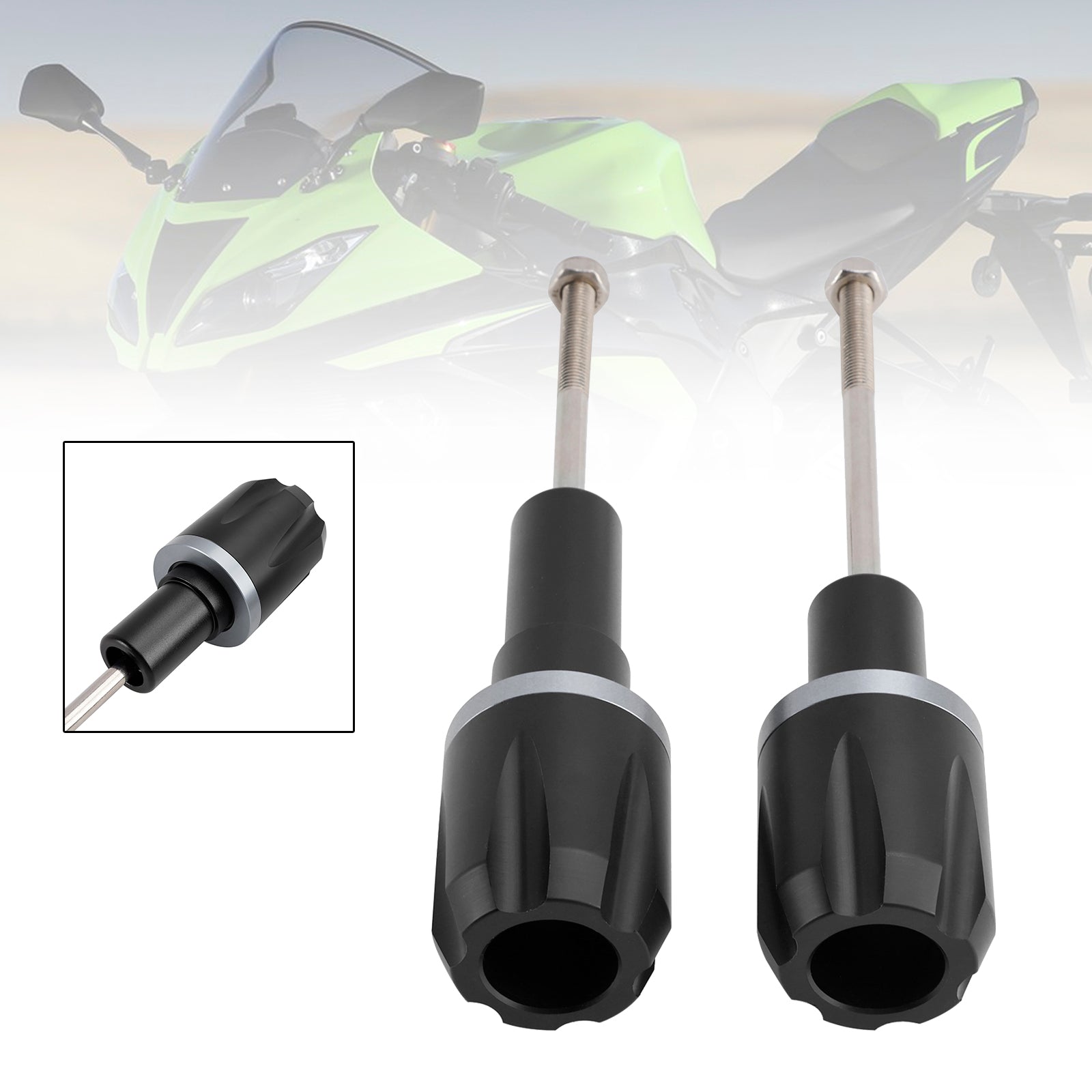 2017-2023 Kawasaki Ninja 650 Cnc Anti-Crash Frame Sliders Protector Gold Black