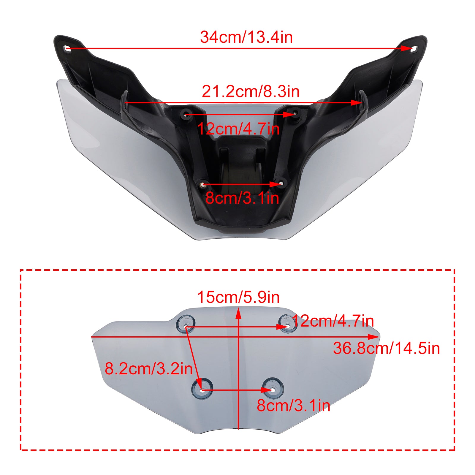 2024-2025 야마하 MT-09/SP ABS 오토바이 윈드실드 윈드스크린