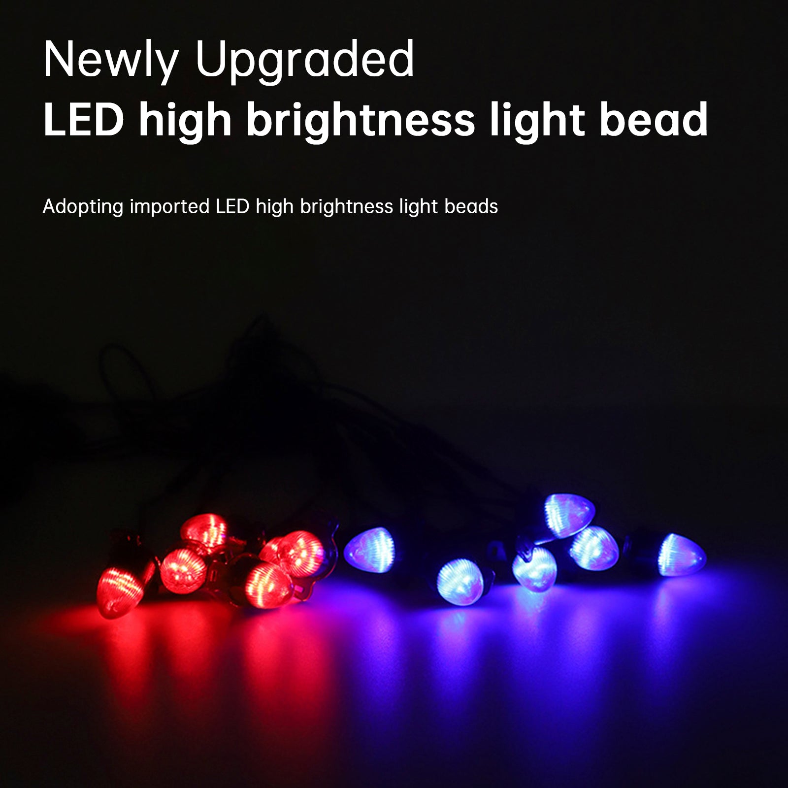 12Pcs Front Grille LED Flashing Lighting Bullet Head Appearance For Universal Car