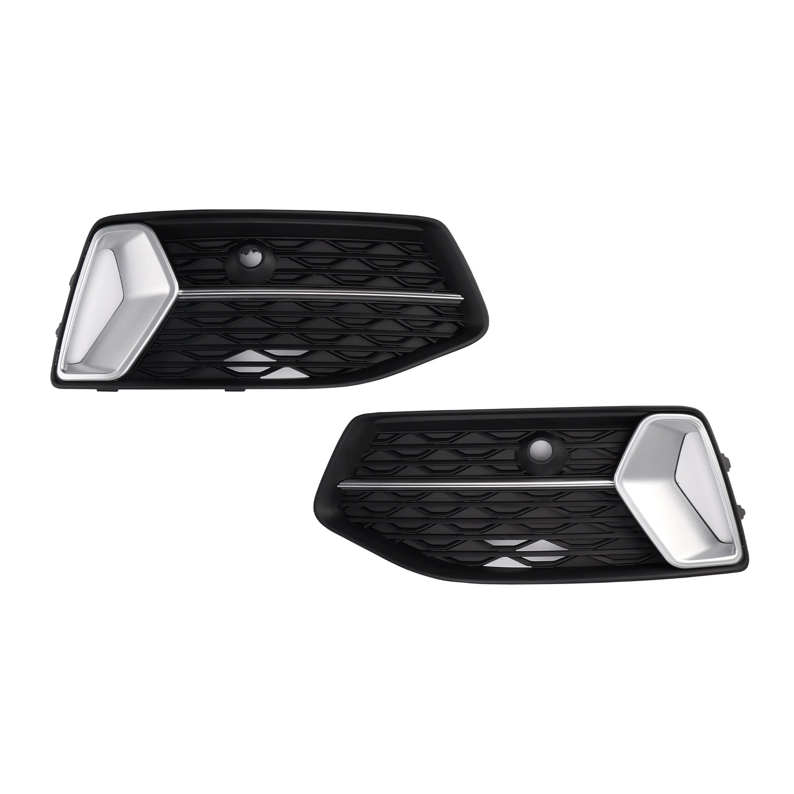 2PCS Front Bumper Grille Grill Fog Light Cover Fit Audi A6 C8 2019-2023