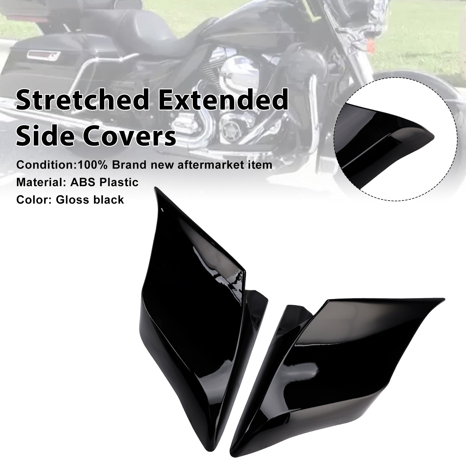 2014-2022 Touring Road Glide King Stretched Extended Side Covers Set