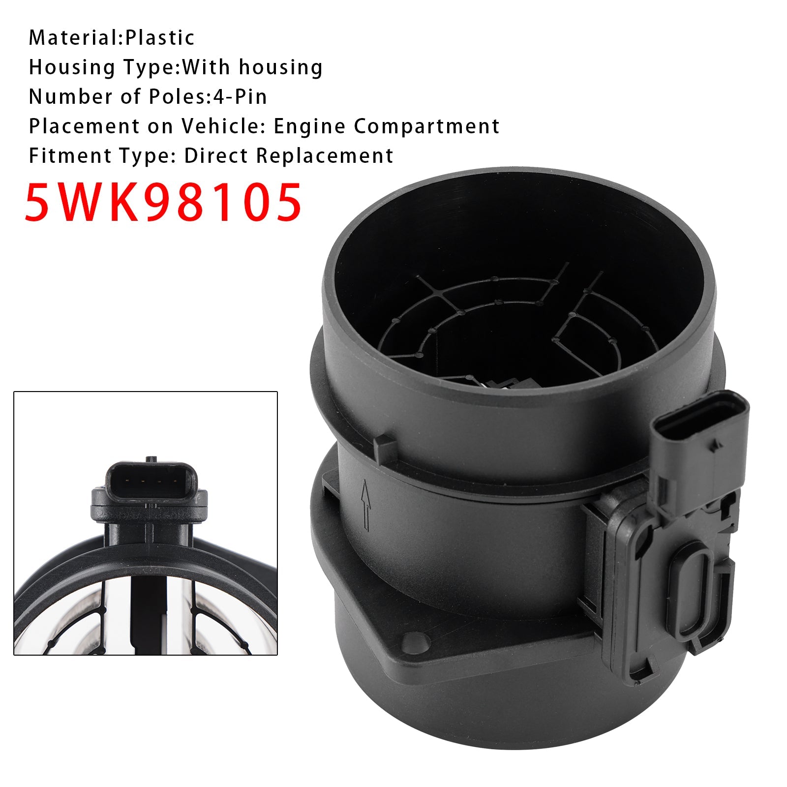 Mass Air Flow Meter Sensor For Mercedes W205 W176 GLC X253 CDI 5WK98105