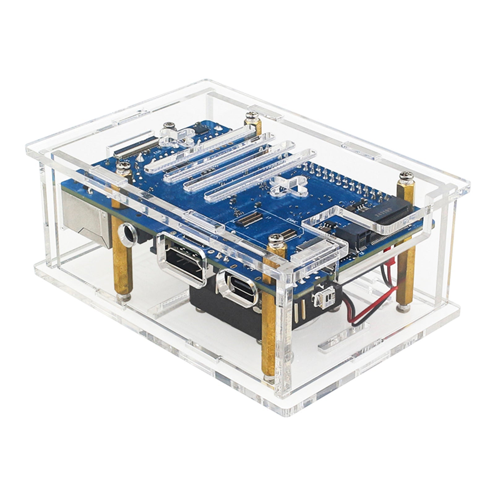Orange Pi 4A Transparent Protective Box Orange Pi 4A Acrylic Case w Cooling Fan