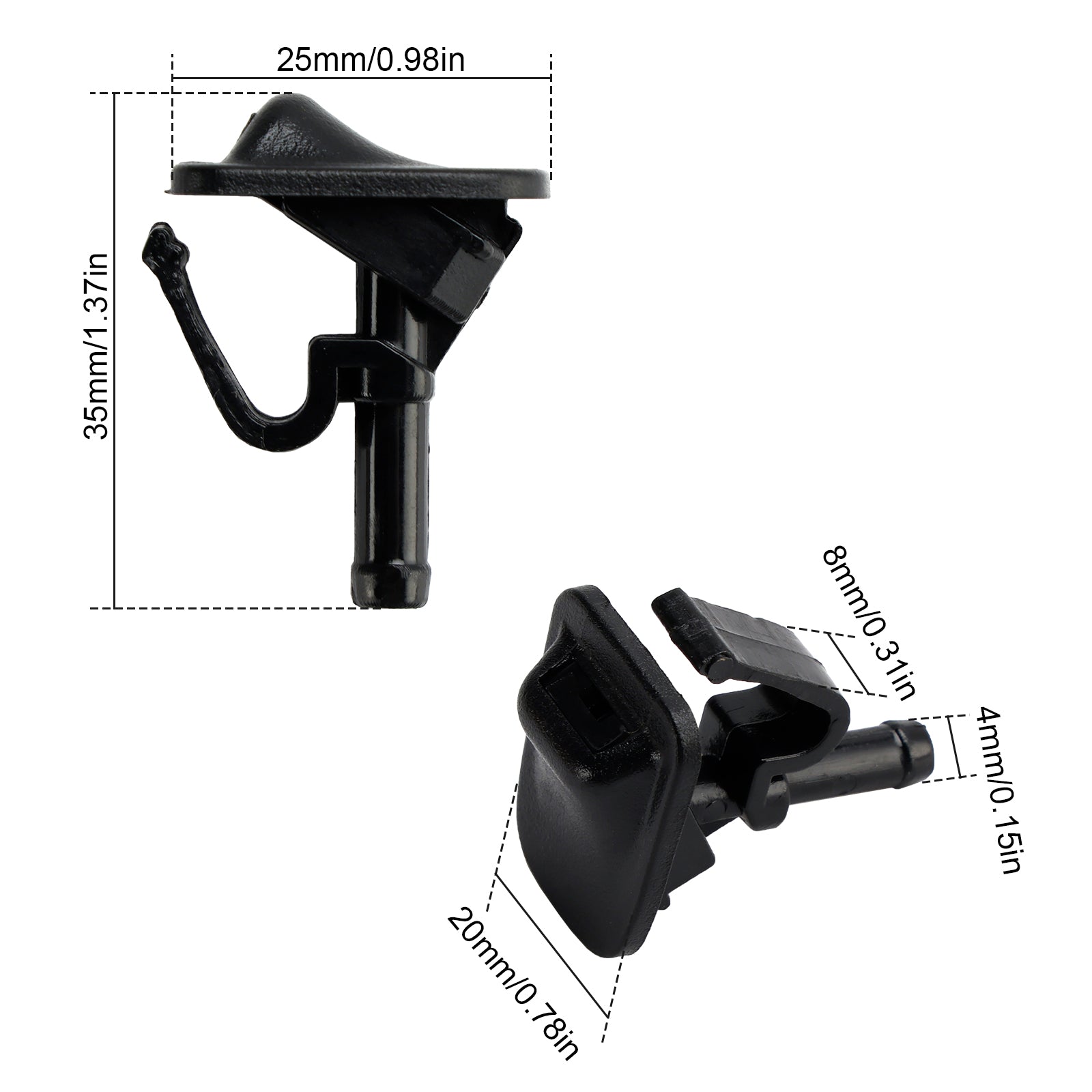 Windshield Washer Nozzle Wiper Spray 55156728AB for Jeep Wrangler JK 2002-2012