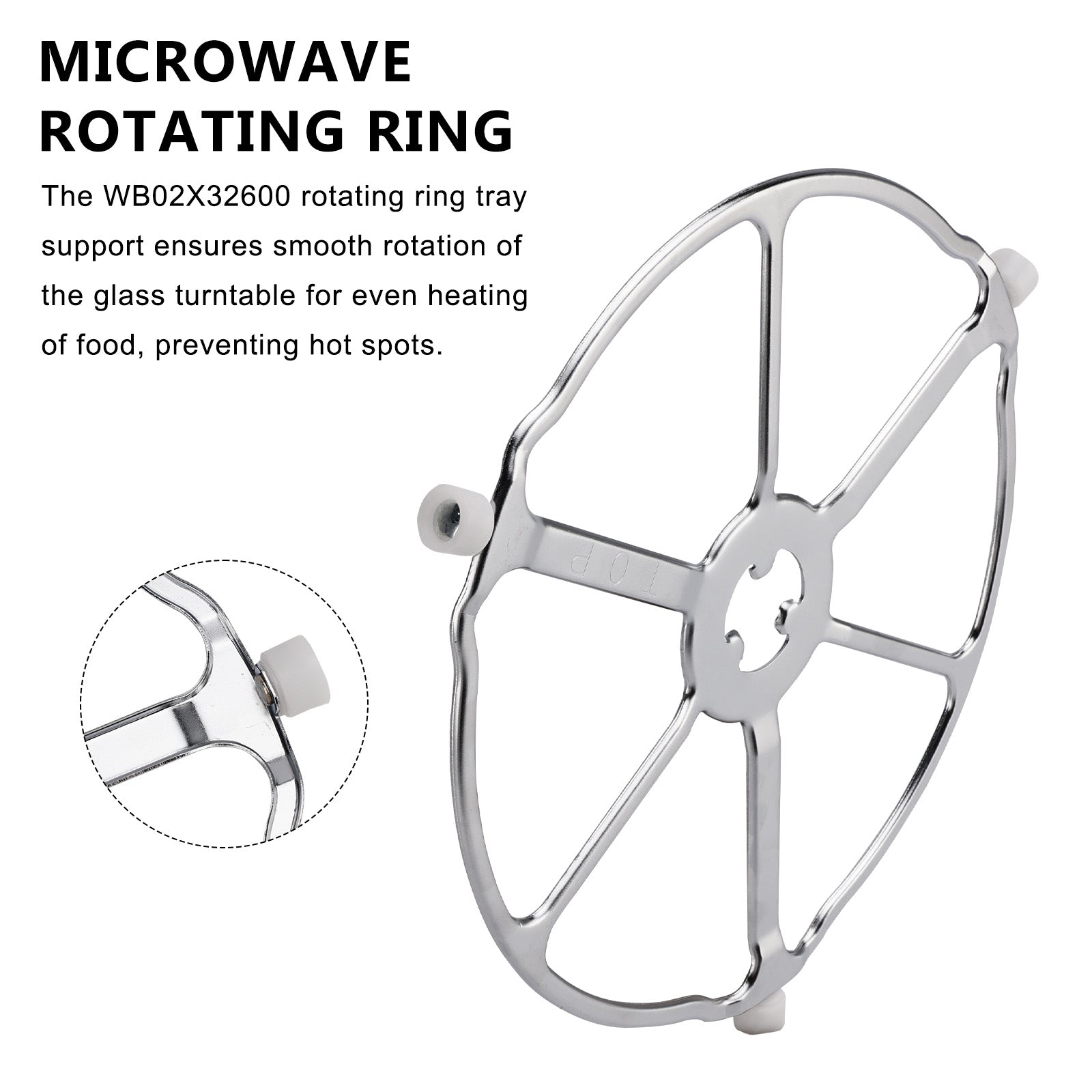 GE Microwave Oven ROLLER RING TRAY SUPPORT WB02X32600 WB06X10651