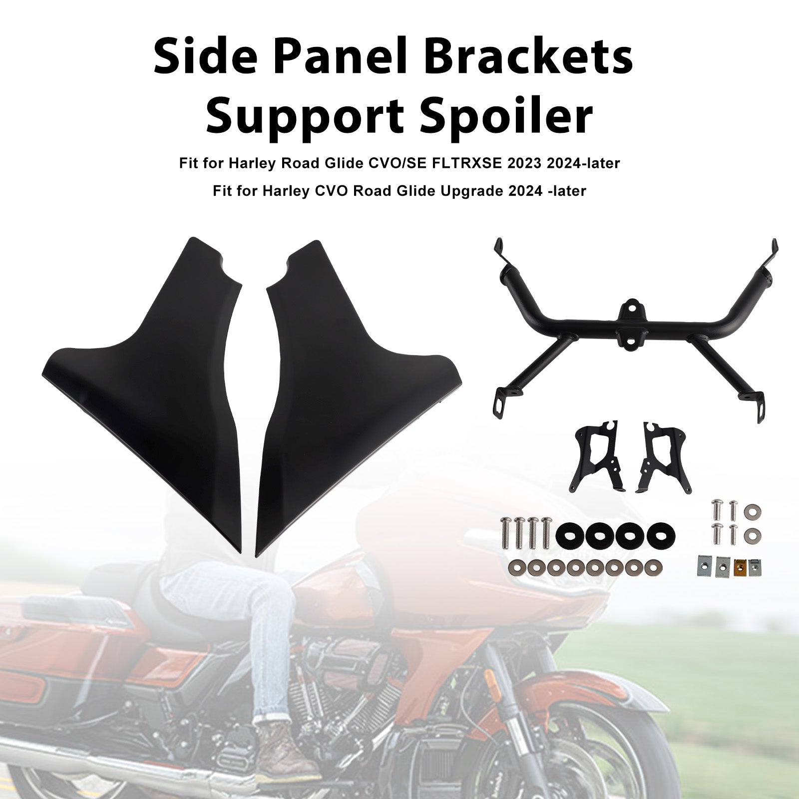 2023-later FLTRXSE and 2024 FLTRX and FLTRXSTSE models Side Panel Brackets Support Spoiler
