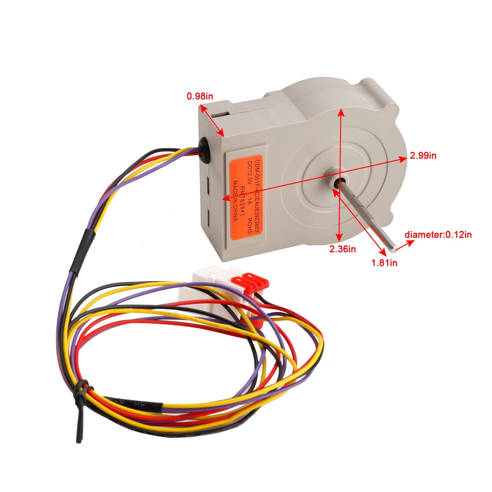 EAU63923603 Refrigerator Evaporator Fan Motor Assembly for LG and Kenmore