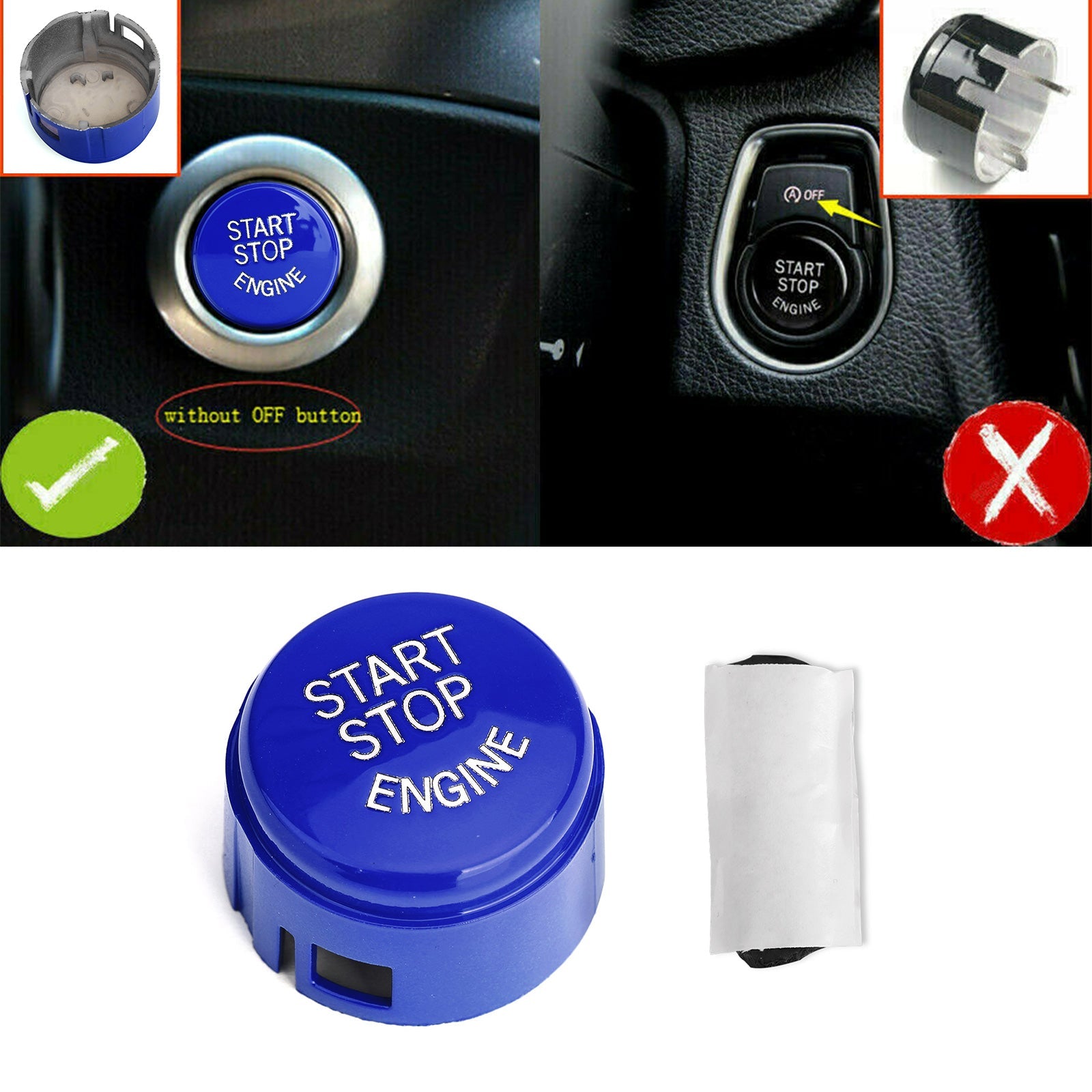 Blue Start Stop Engine Push Button Switch Cover For BMW F31 F30 F21 F20 F15 F25