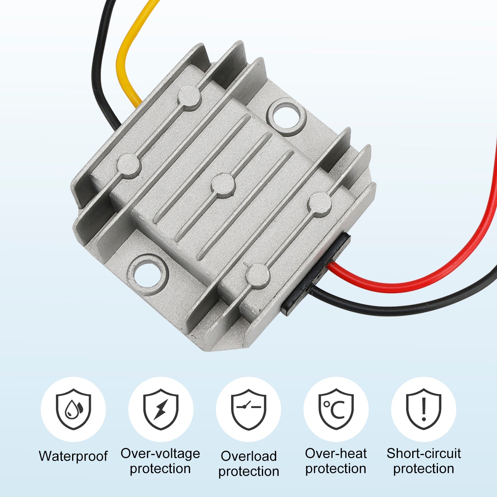 Waterproof DC-DC Converter 20-72V Step Down to 12V Power Supply Module 10A
