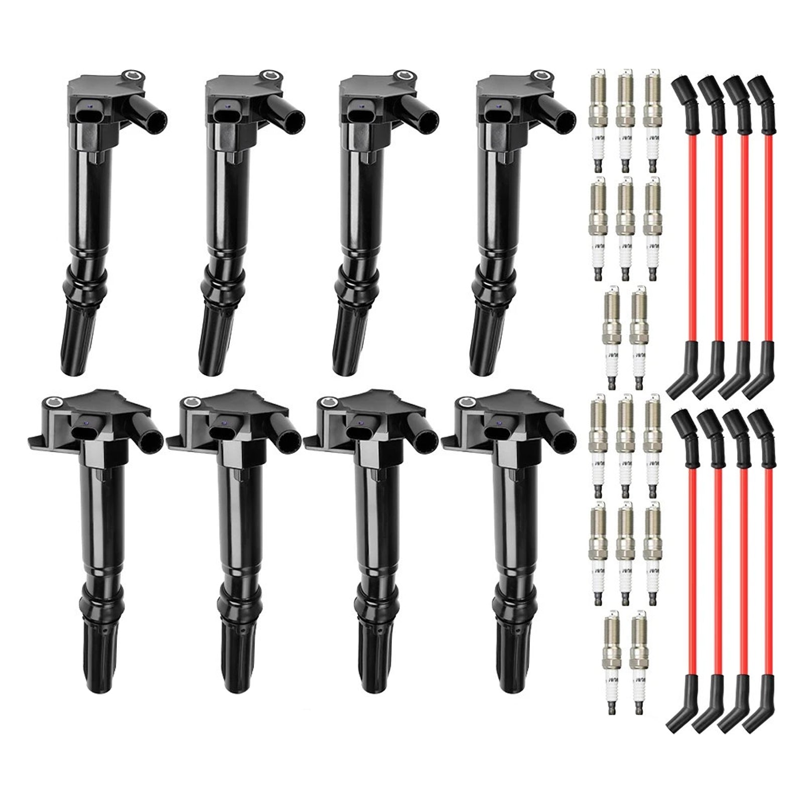 2018-2022 Ford F-350 Super Duty 6.2L V8 8 Ignition Coil+16 Spark Plug+8 Wires UF834 UF865 HL3Z-12029-C