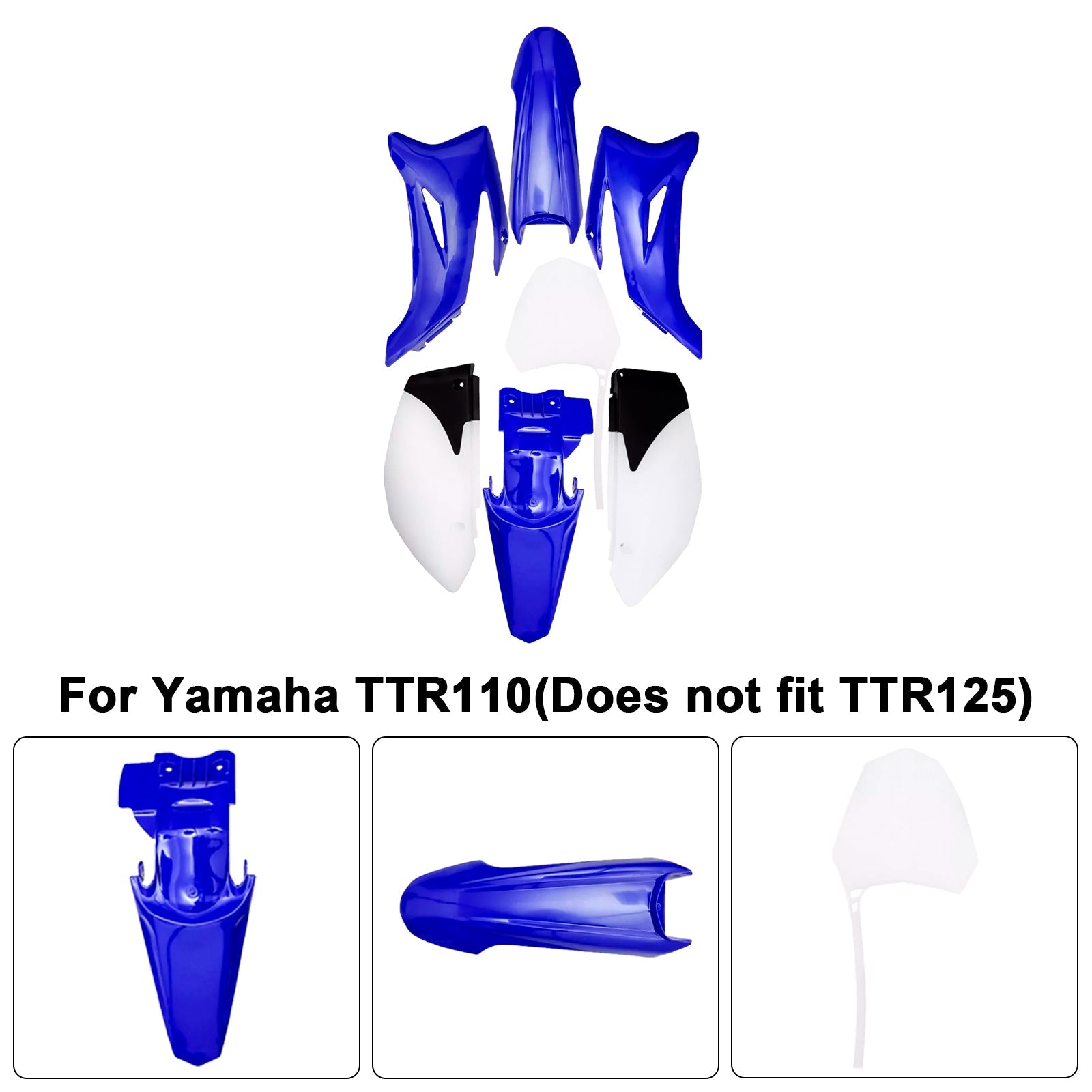 Yamaha TTR110 DIRT BIKE Body Plastic Kit Fender Fairing