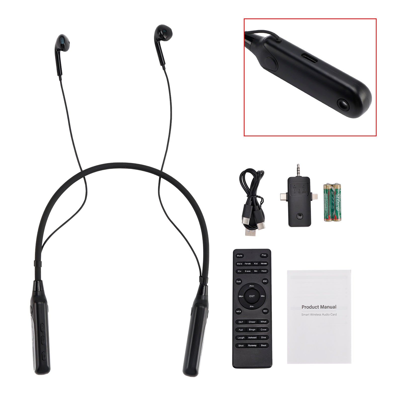 Wireless Sound Card Complete Neckband Live Streaming Earphones for Phone PC TV