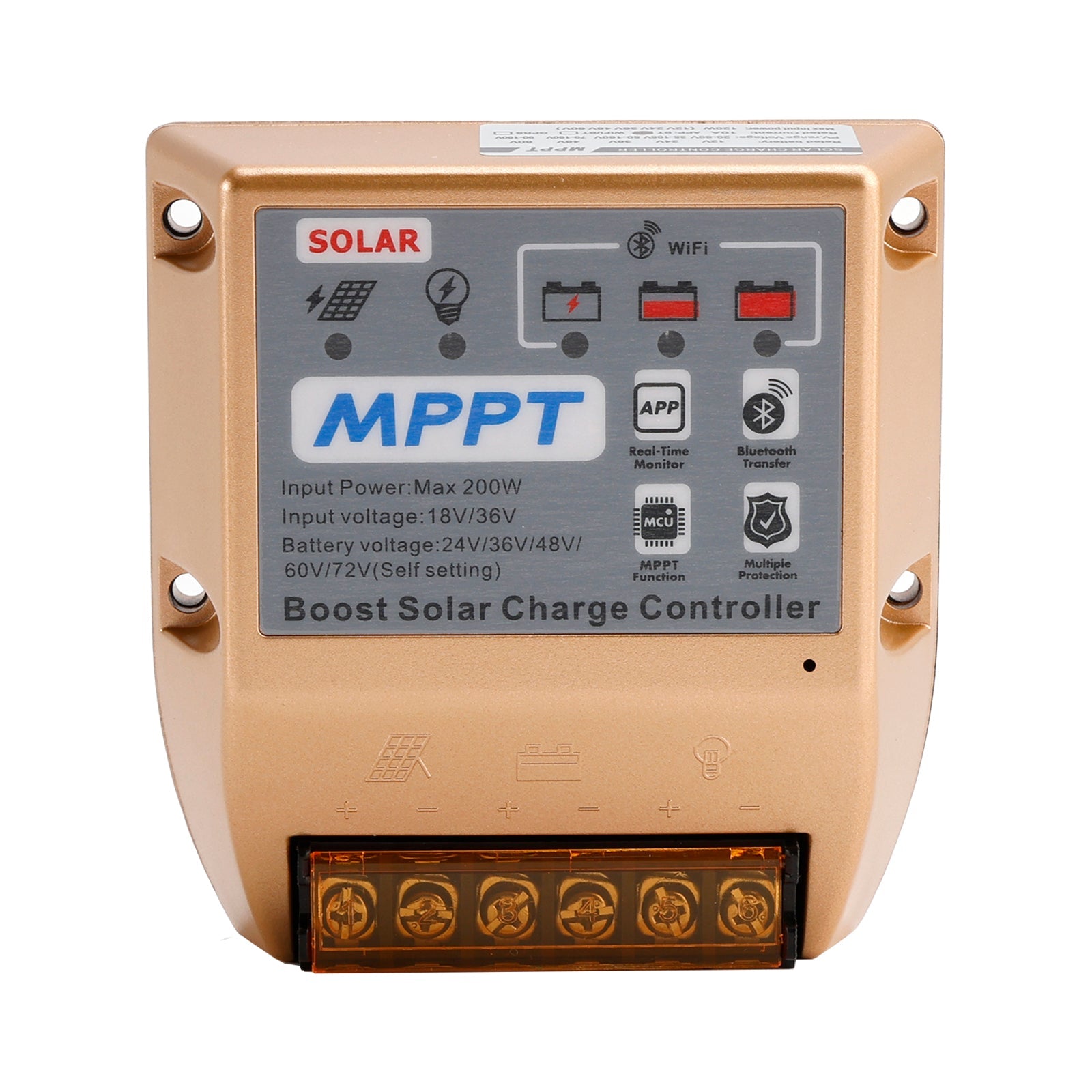 10A/20A/30A Boost MPPT Solar Controller 24V36V48V60V72V Mobile APP Smart Control