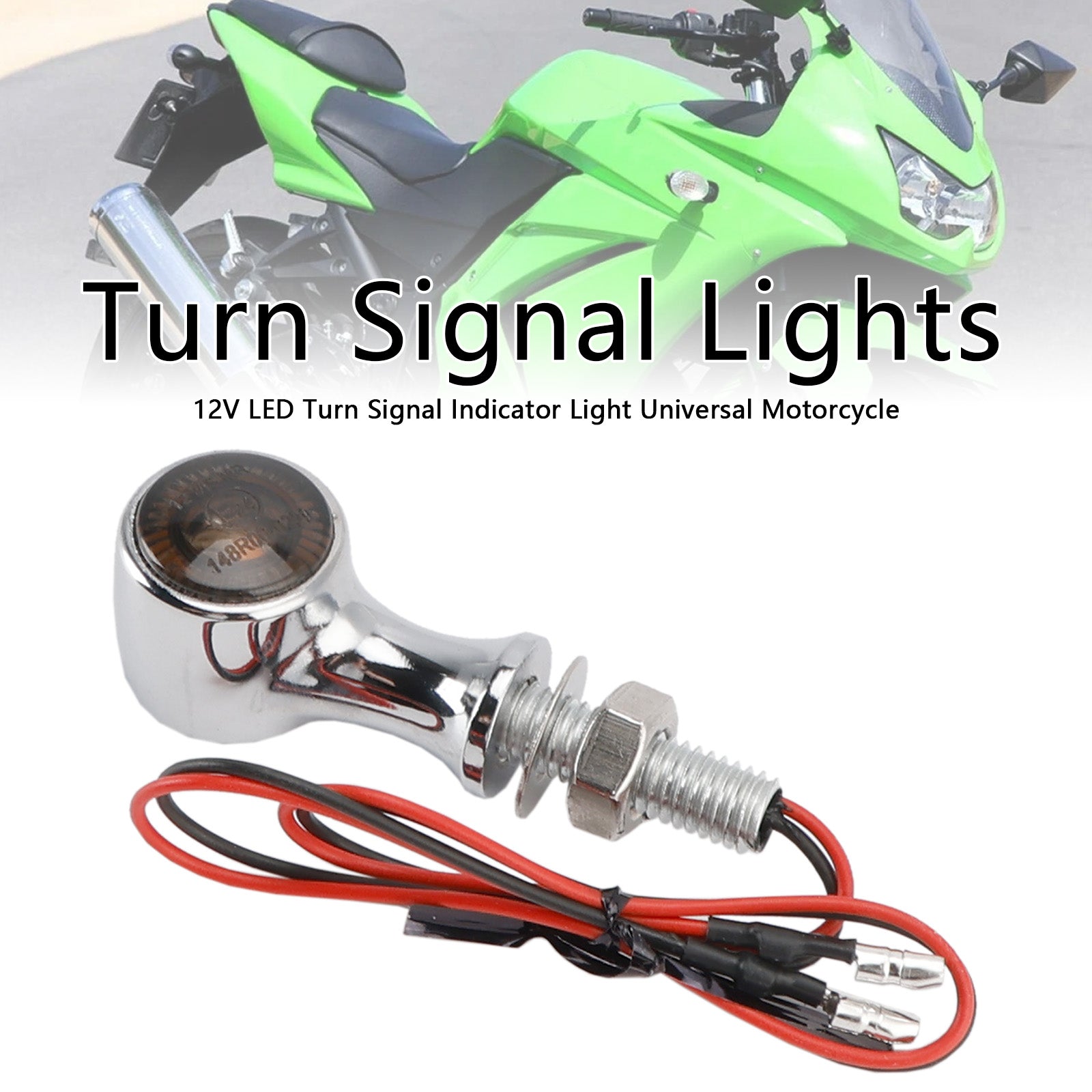 12V LED Turn Signal Indicator Light 8mm Universal Motorcycle For Suzuki