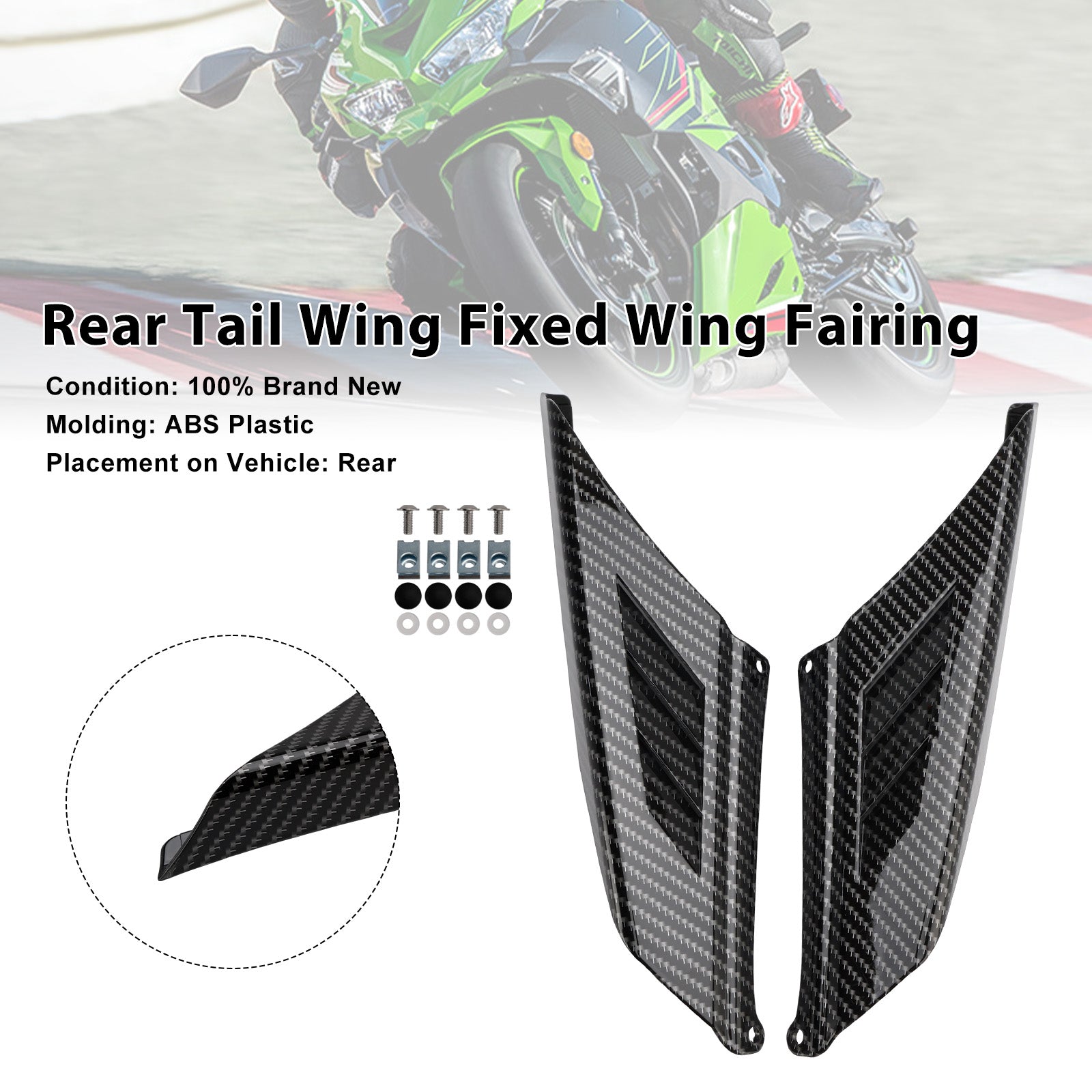 2023-2025 Kawasaki NINJA ZX-4R ZX-4RR Rear Tail Wing Fixed Wing Fairing