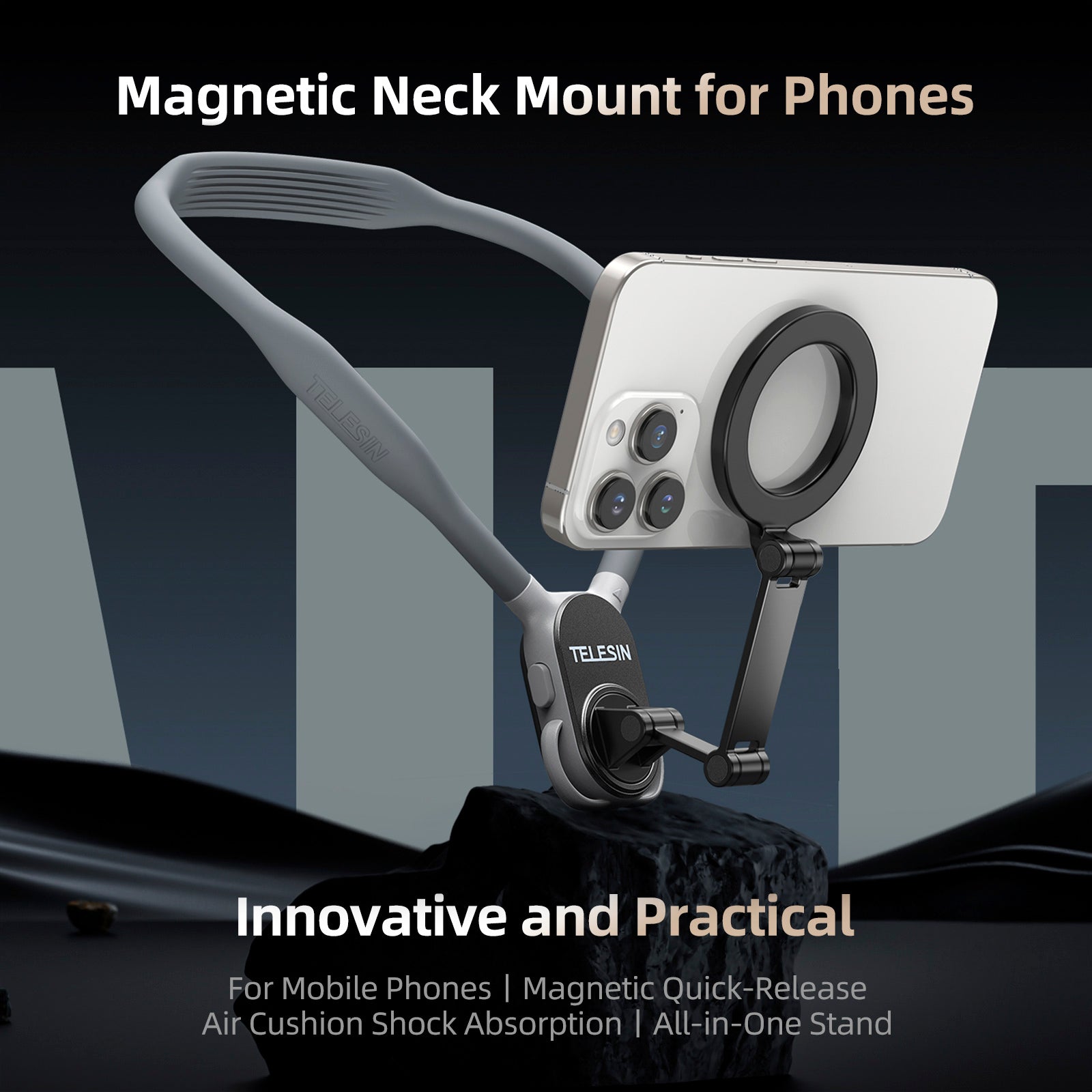 Magsafe Mobile Phone Magnetic Neck Halter Bracket Quick Release Shock Absorption
