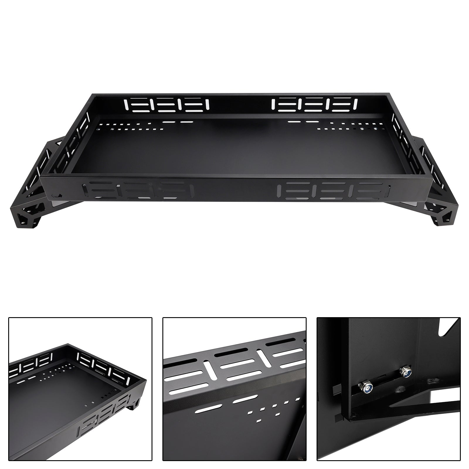 Utv Raised Metal Full-Bed Rack Universal Steel For Polaris Ranger 900 General