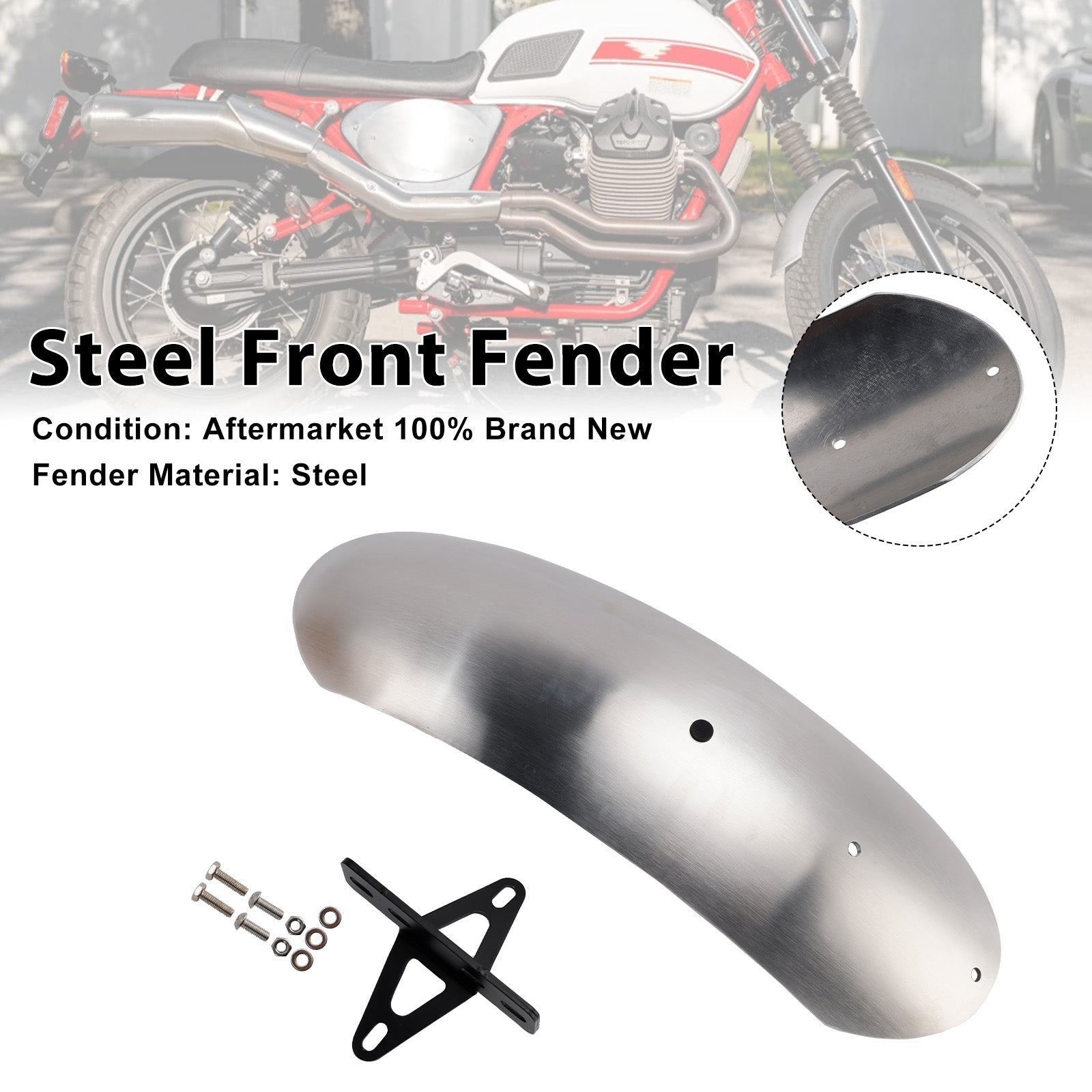 Steel Front Fender Fit For MOTO GUZZI V7 II Stone Classic Special 10-16