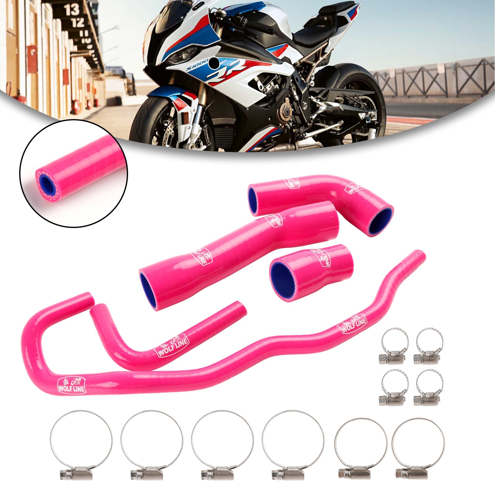 Silicone Radiator coolant Hose kit For BMW S1000RR 2019-2023