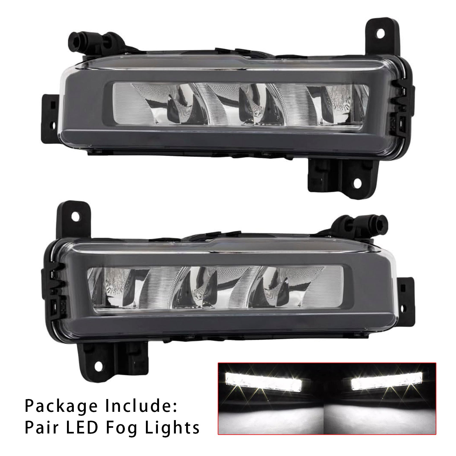Pair LED Front Bumper Fog Lights For BMW G20 G21 X1 F48 LCI F45 F46 63178089526